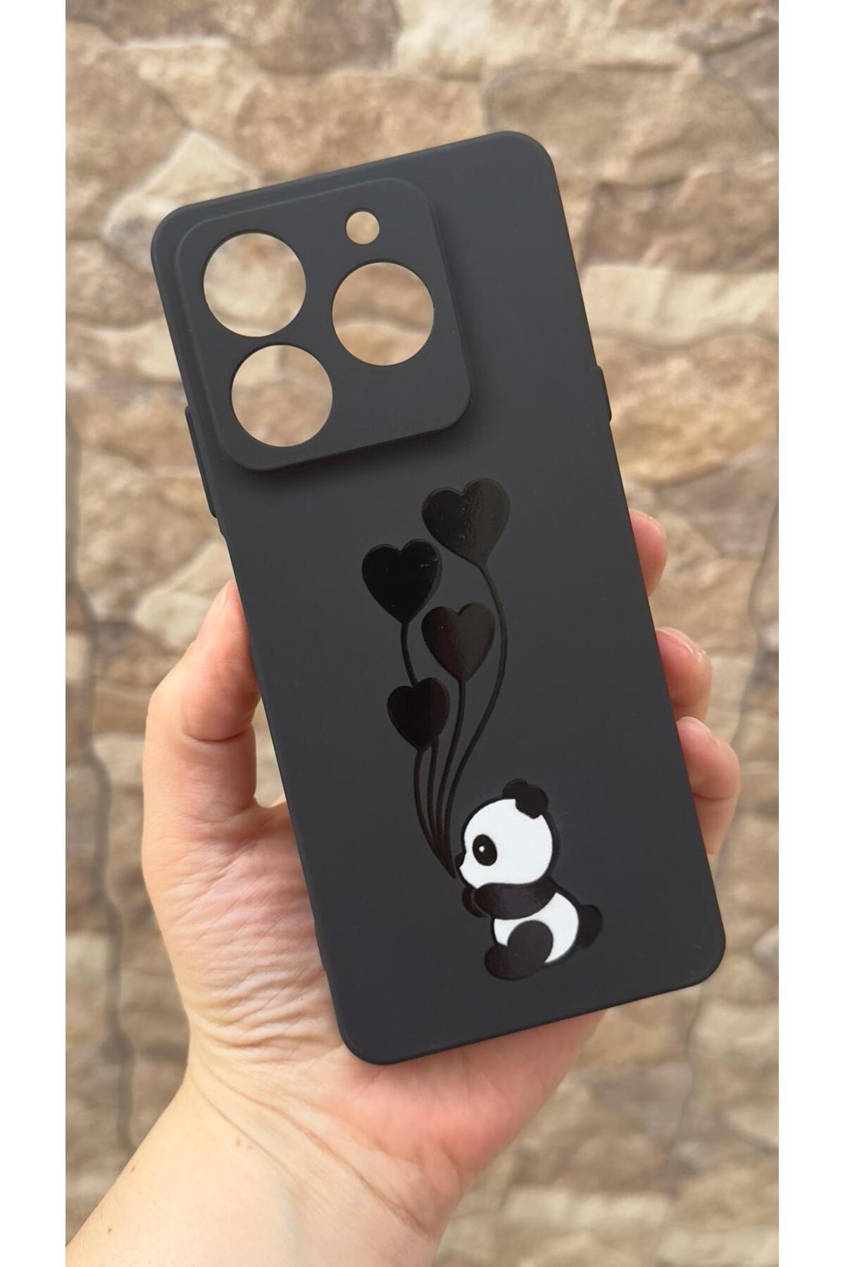 General Mobile Era 50 Uyumlu Kalpli Panda Desenli Silikon Darbe Emici Klasik Korumalı Rubber Kılıf