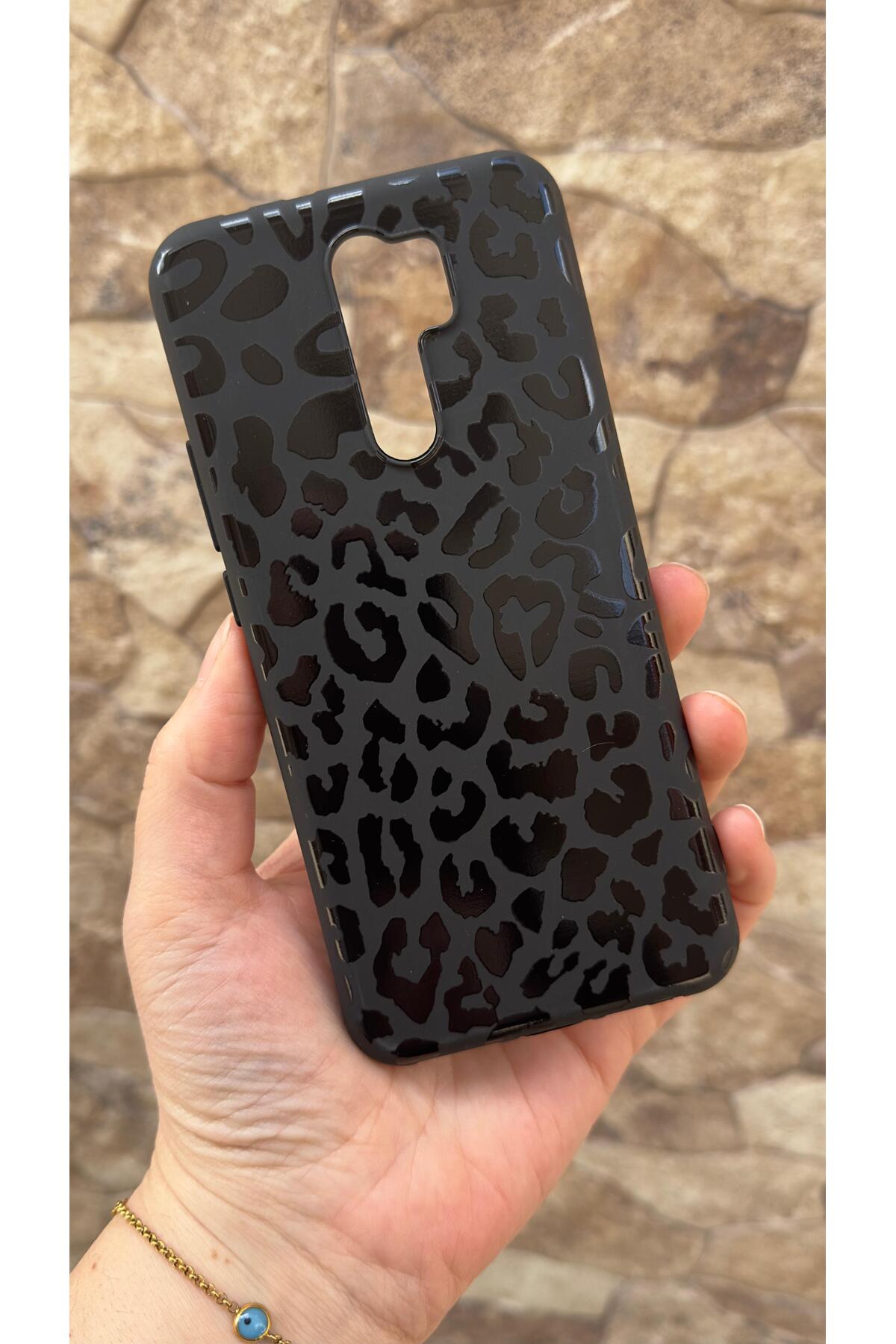 Redmi Note 8 Pro Uyumlu Leopar Desenli Silikon Darbe Emici Klasik Korumalı Rubber Kılıf