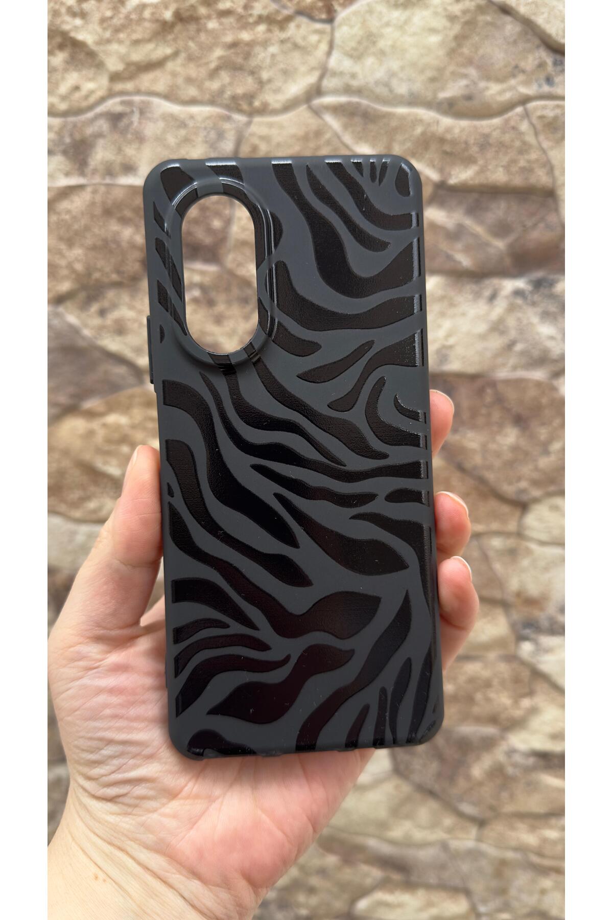 Huawei Nova 9 Se Uyumlu Zebra Desenli Silikon Darbe Emici Klasik Korumalı Klasik Rubber Kılıf