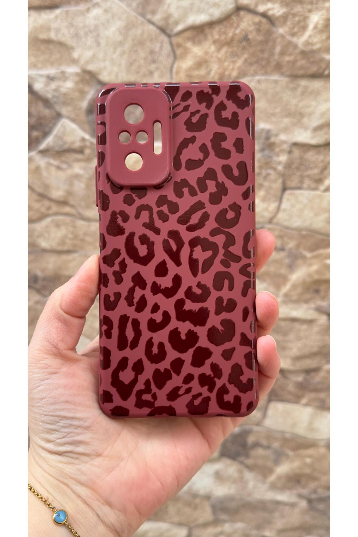 Redmi Note 10 Pro Uyumlu Leopar Desenli Silikon Darbe Emici Klasik Korumalı Rubber Kılıf