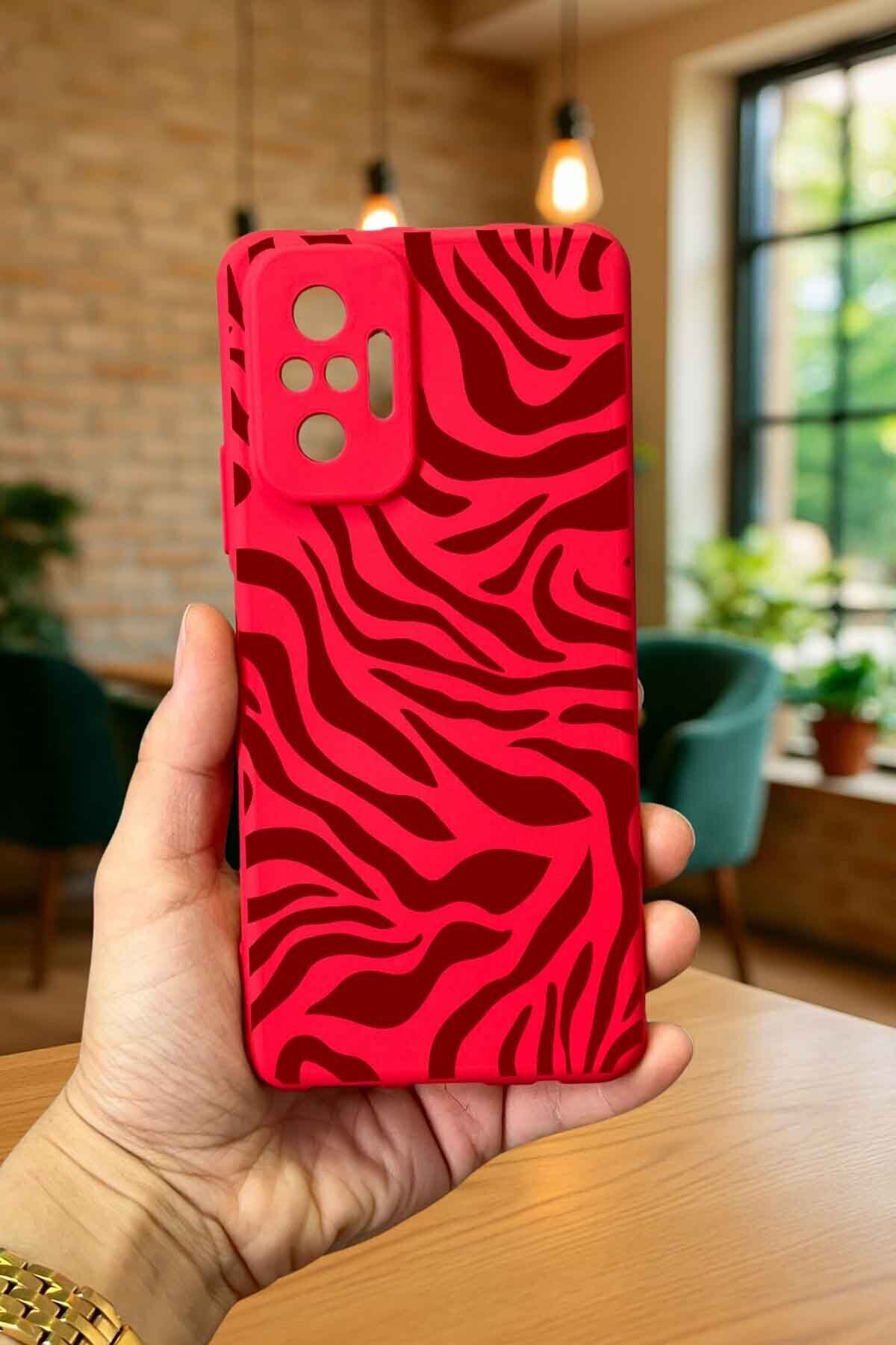 Xiaomi Redmi Note 10 Pro Uyumlu ZEBRA DESENLİ Silikon Darbe Emici Klasik Korumalı Rubber Kılıf