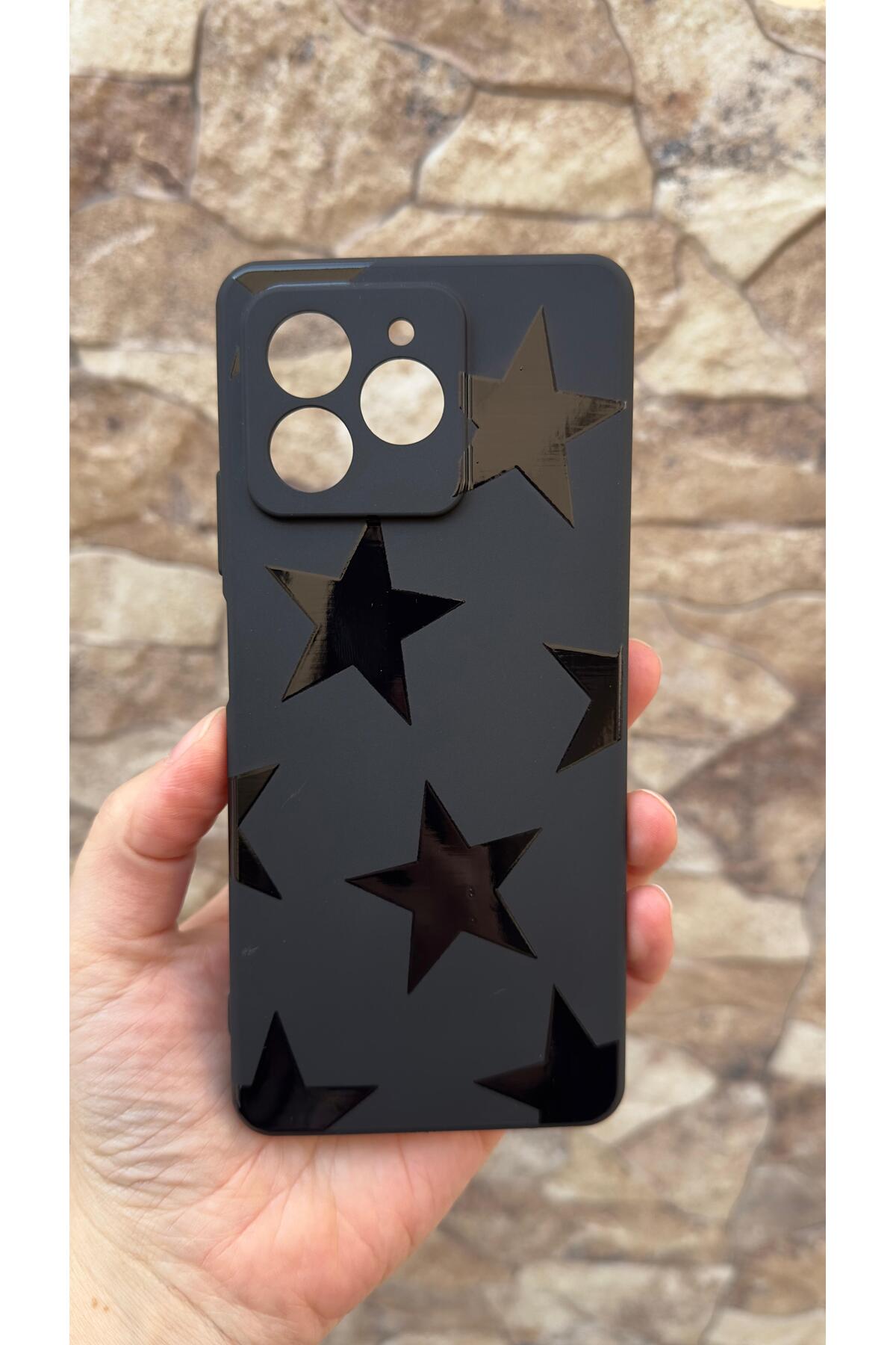 Omix X7 Uyumlu Star Desenli Silikon Darbe Emici Klasik Korumalı Rubber Kılıf 277