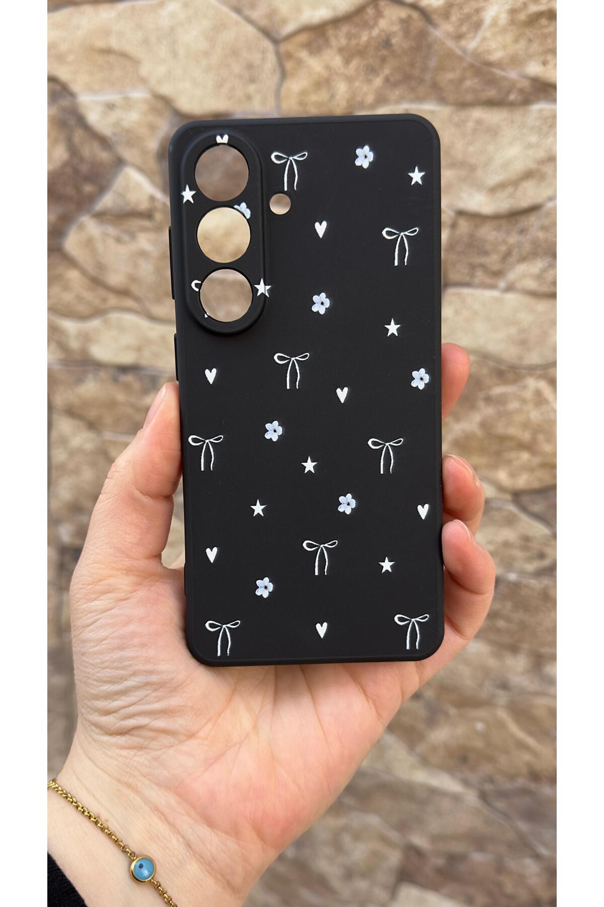 Samsung Galaxy S26 Uyumlu Mini Fiyonk Desenli Silikon Darbe Emici Klasik Korumalı Rubber Kılıf