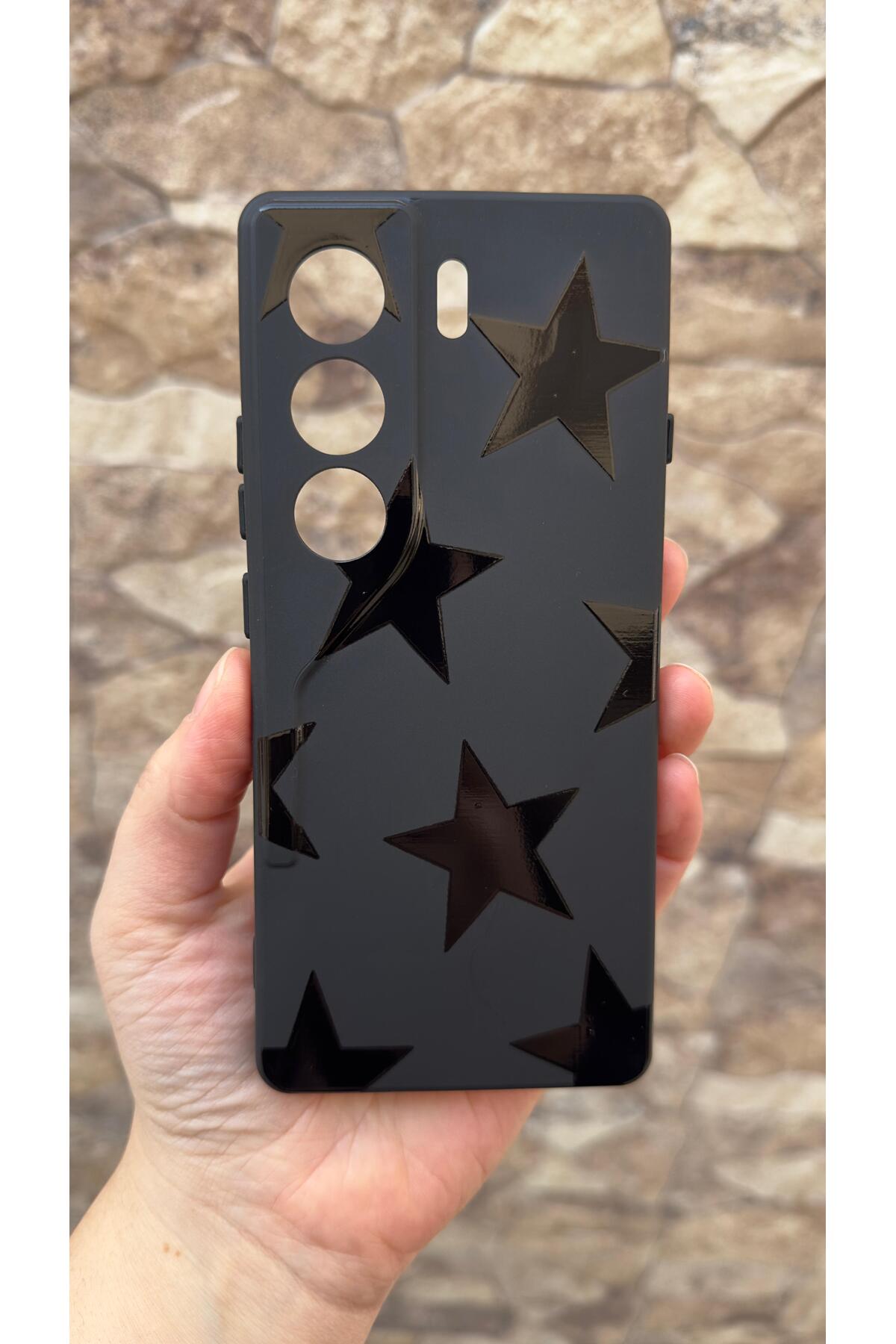 Tecno Camon 40 Pro Uyumlu Star Silikon Darbe Emici Klasik Korumalı Rubber Kılıf