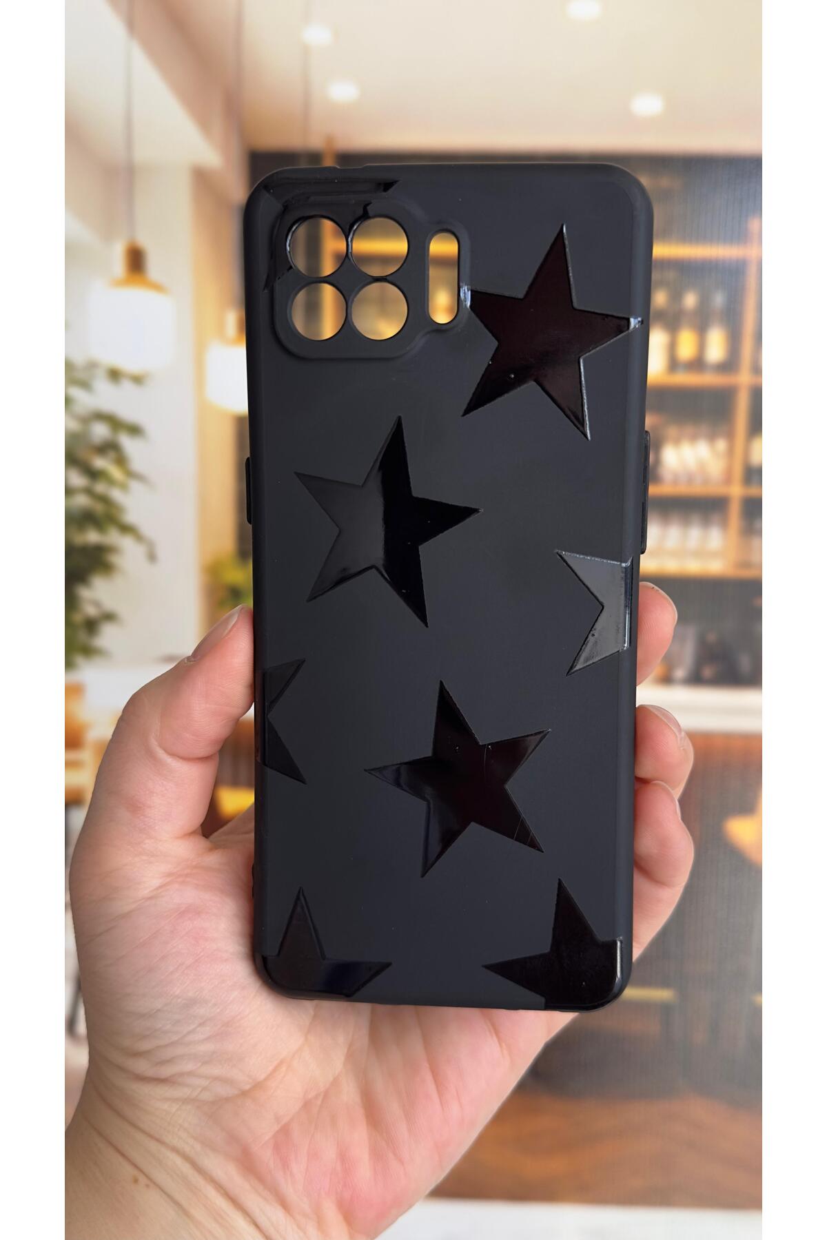 OPPO Reno 4 Lite Uyumlu Star Silikon Darbe Emici Klasik Korumalı Rubber Kılıf