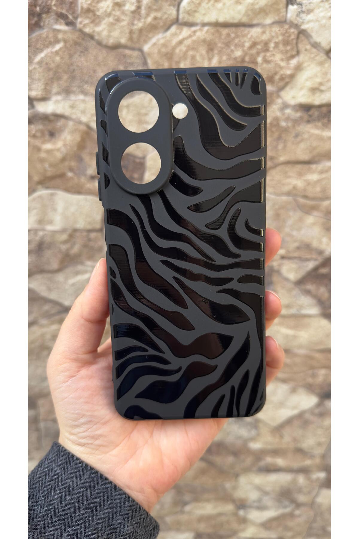 Redmi A5 Uyumlu Zebra Desenli Silikon Darbe Emici Klasik Korumalı Rubber Kılıf
