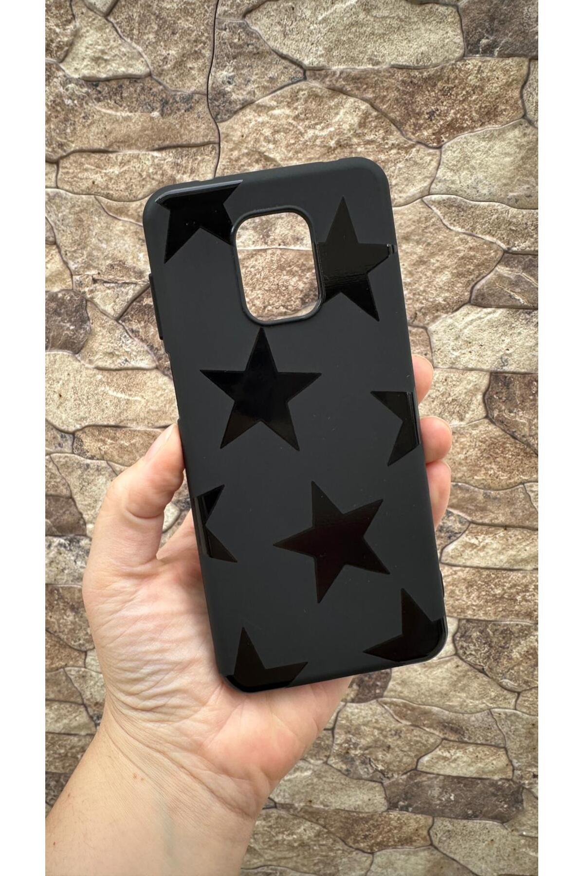 Redmi Note 9 Pro ve 9S Uyumlu Star Desenli Silikon Darbe Emici Rubber Kılıf