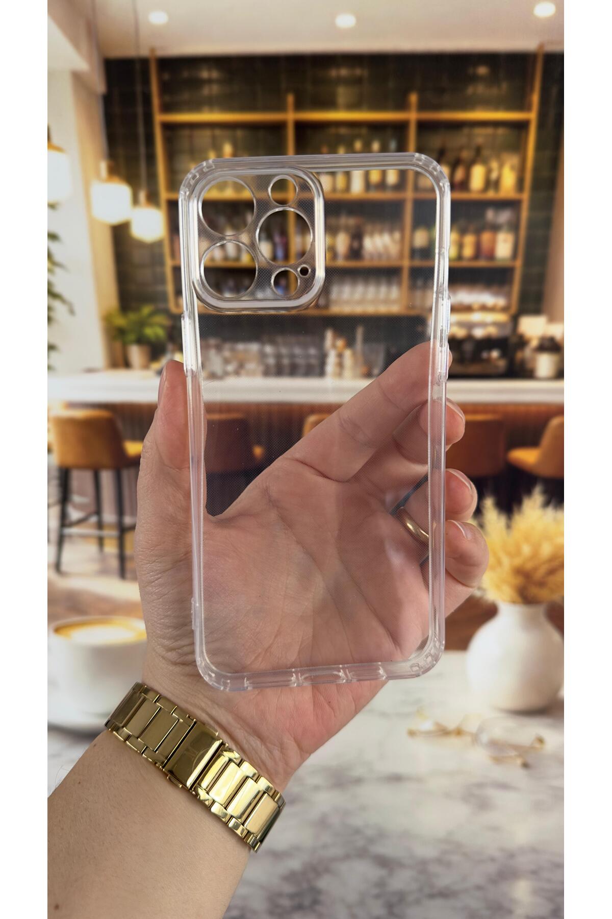 Iphone 14 Pro Max Uyumlu Şeffaf Darbe Emici Kamera Korumalı Clear Kılıf