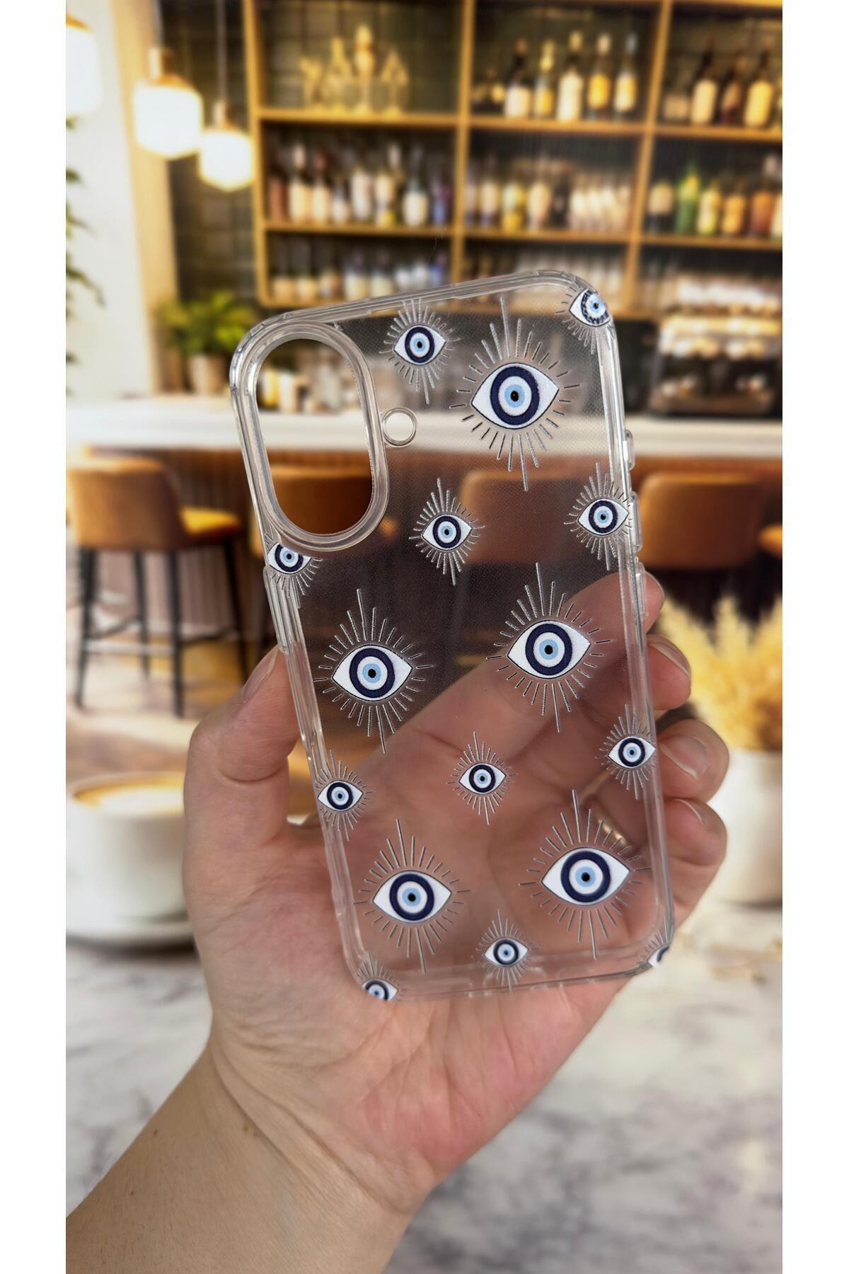 Iphone 16 Plus Uyumlu Evıleye Desenli Şeffaf Darbe Emici Kamera Korumalı Clear Kılıf