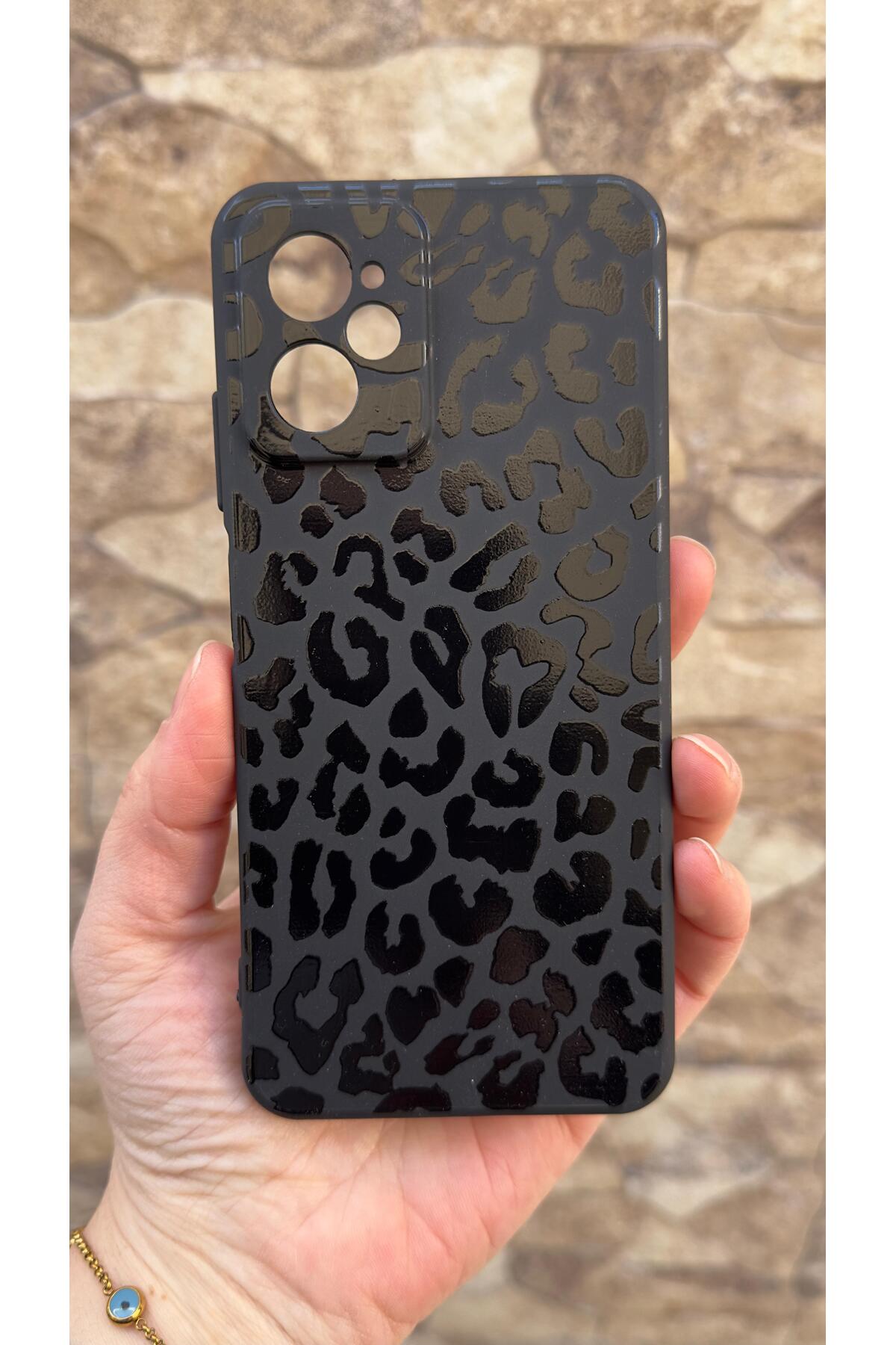 Casper Via X30 Uyumlu Leopar Desenli Silikon Darbe Emici Klasik Korumalı Rubber Kılıf
