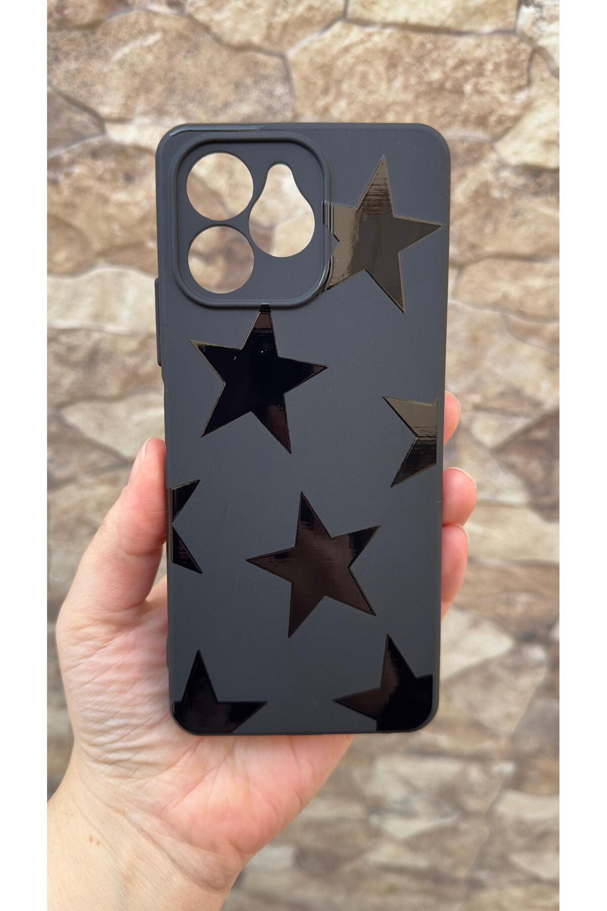Omix X6 Uyumlu Star Desenli Silikon Darbe Emici Klasik Korumalı Rubber Kılıf