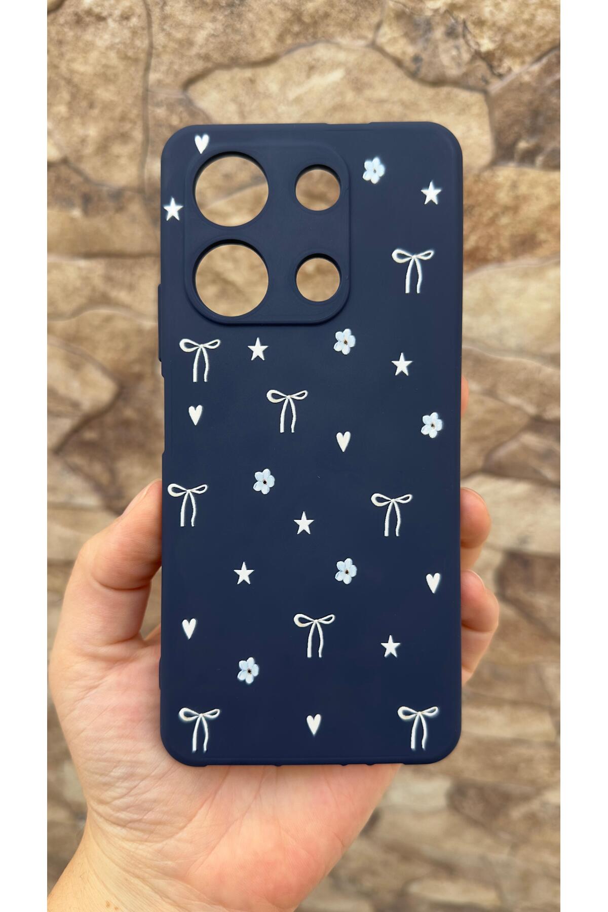 İNFİNİX NOTE 30 Uyumlu Mini Fiyonk Desenli Silikon Darbe Emici Klasik Korumalı Rubber Kılıf