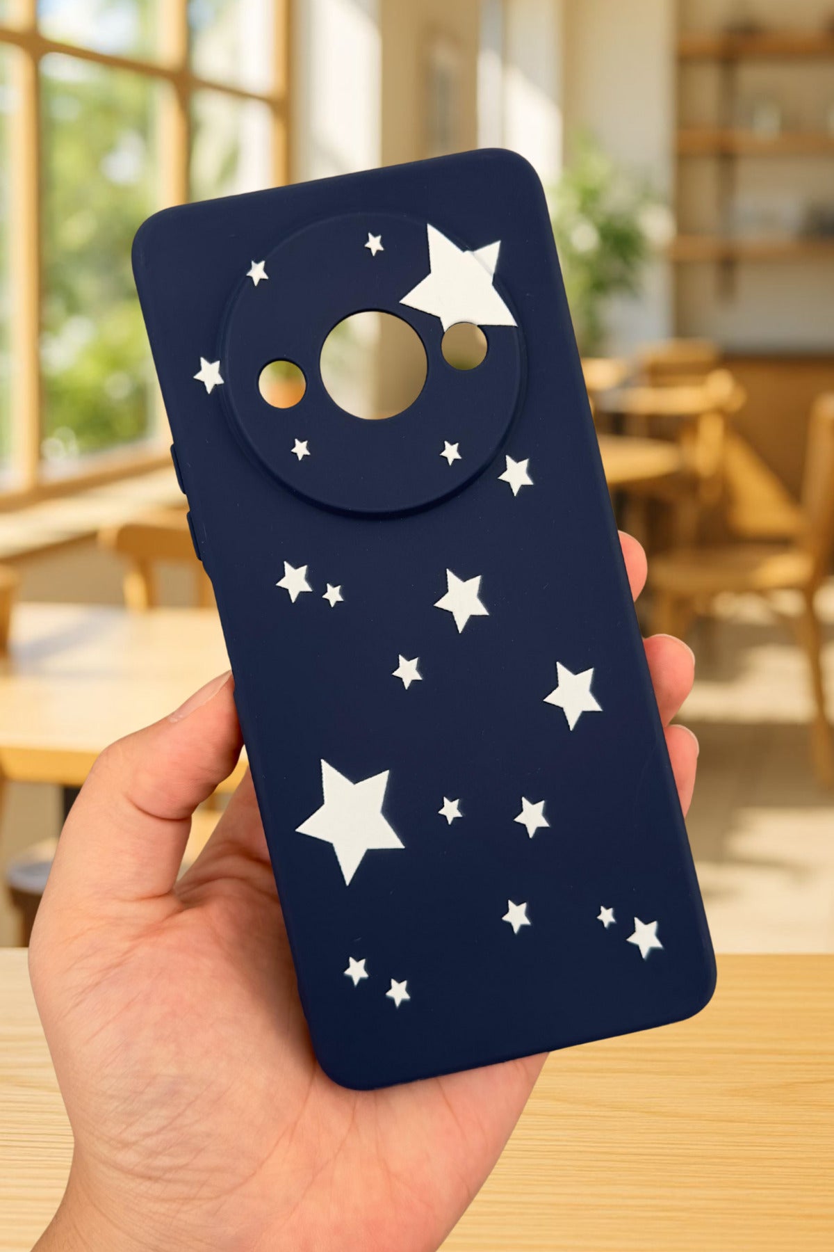 Xiaomi Redmi A3 Uyumlu Mini Yıldız Desenli Silikon Darbe Emici Klasik Korumalı Rubber Kılıf