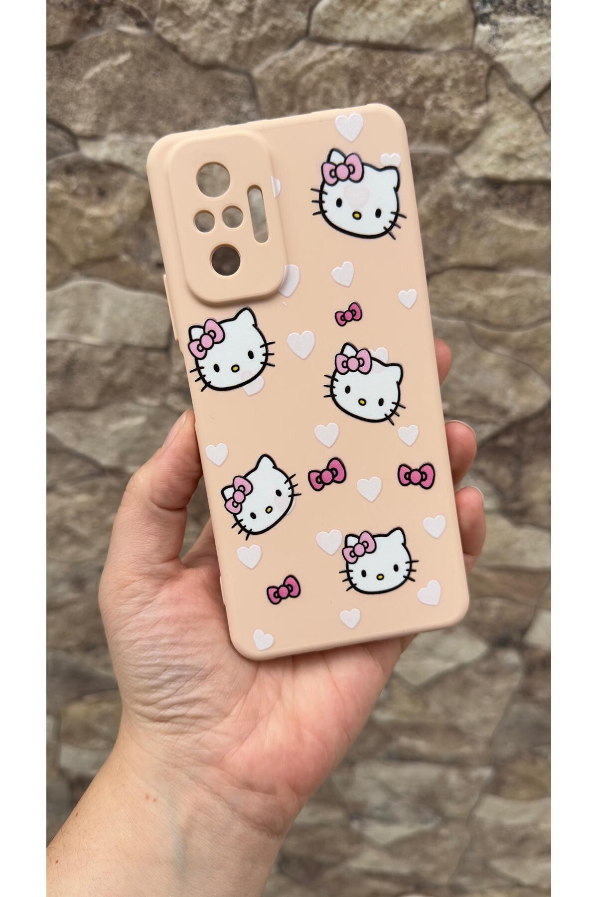 Xiaomi Redmi Note 1O Pro Uyumlu Hello Kity Silikon Darbe Emici Klasik Korumalı Rubber Kılıf