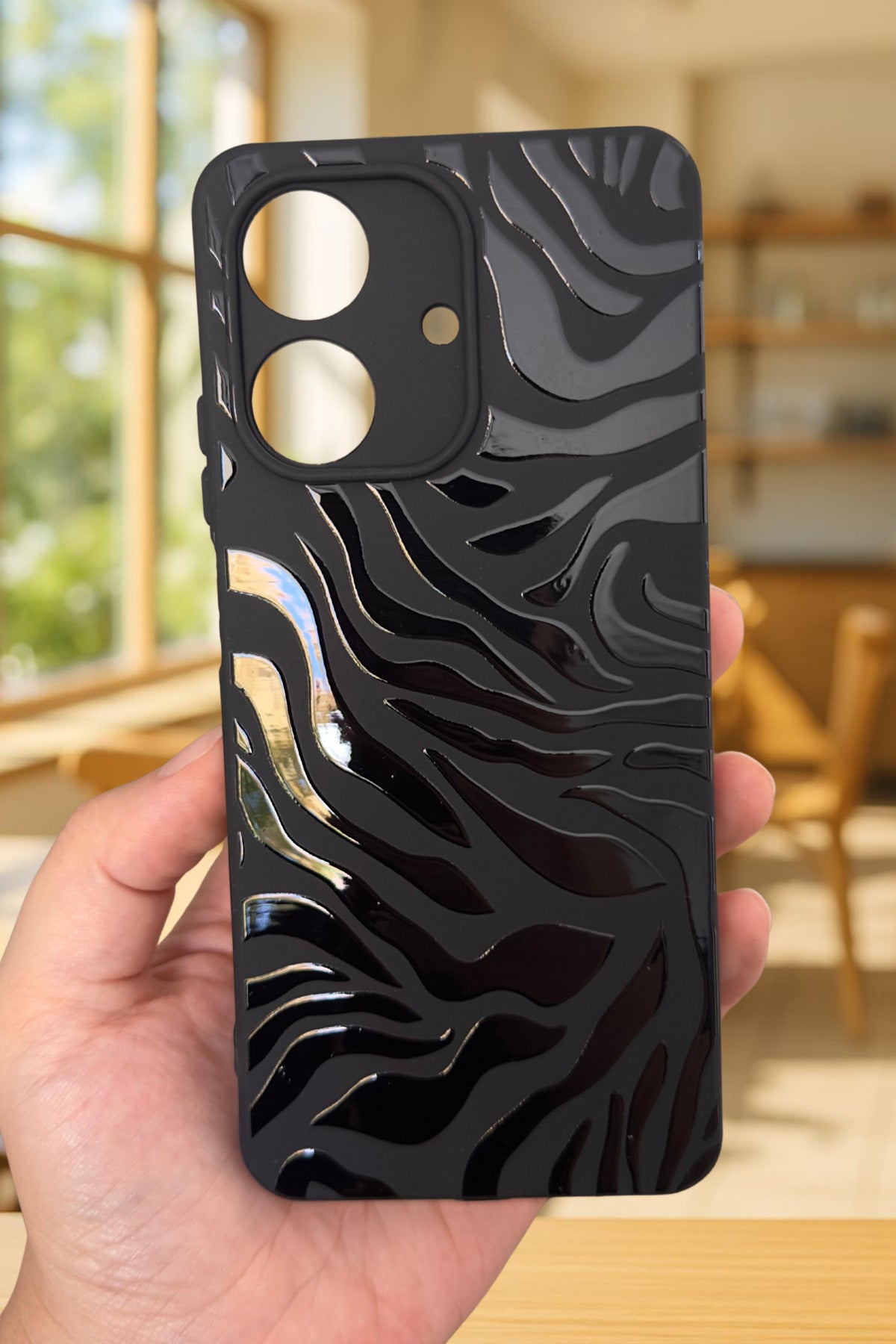 REALME NOTE 60 Uyumlu Zebra Desenli Silikon Darbe Emici Klasik Korumalı Rubber Kılıf