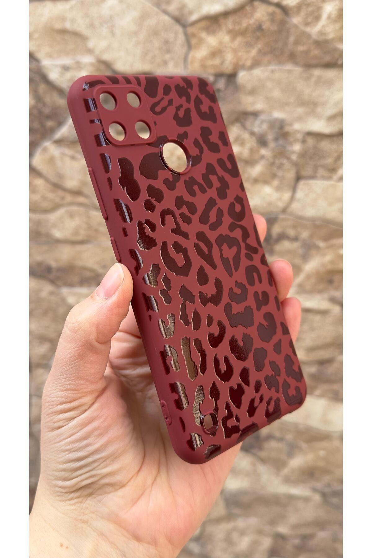 Realme C21Y Ve C25Y Uyumlu Leopar Desenli Silikon Darbe Emici Klasik Korumalı Rubber Kılıf