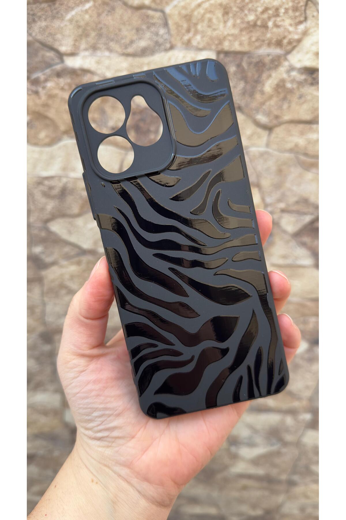 Omix X6 Uyumlu Zebra Desenli Silikon Darbe Emici Klasik Korumalı Rubber Kılıf 277