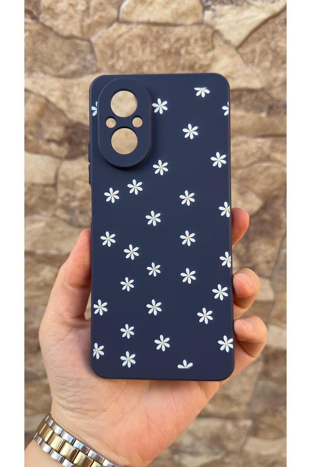 REALME 12 LİTE Uyumlu Mini Papatya Desenli Silikon Darbe Emici Klasik Korumalı Rubber Kılıf