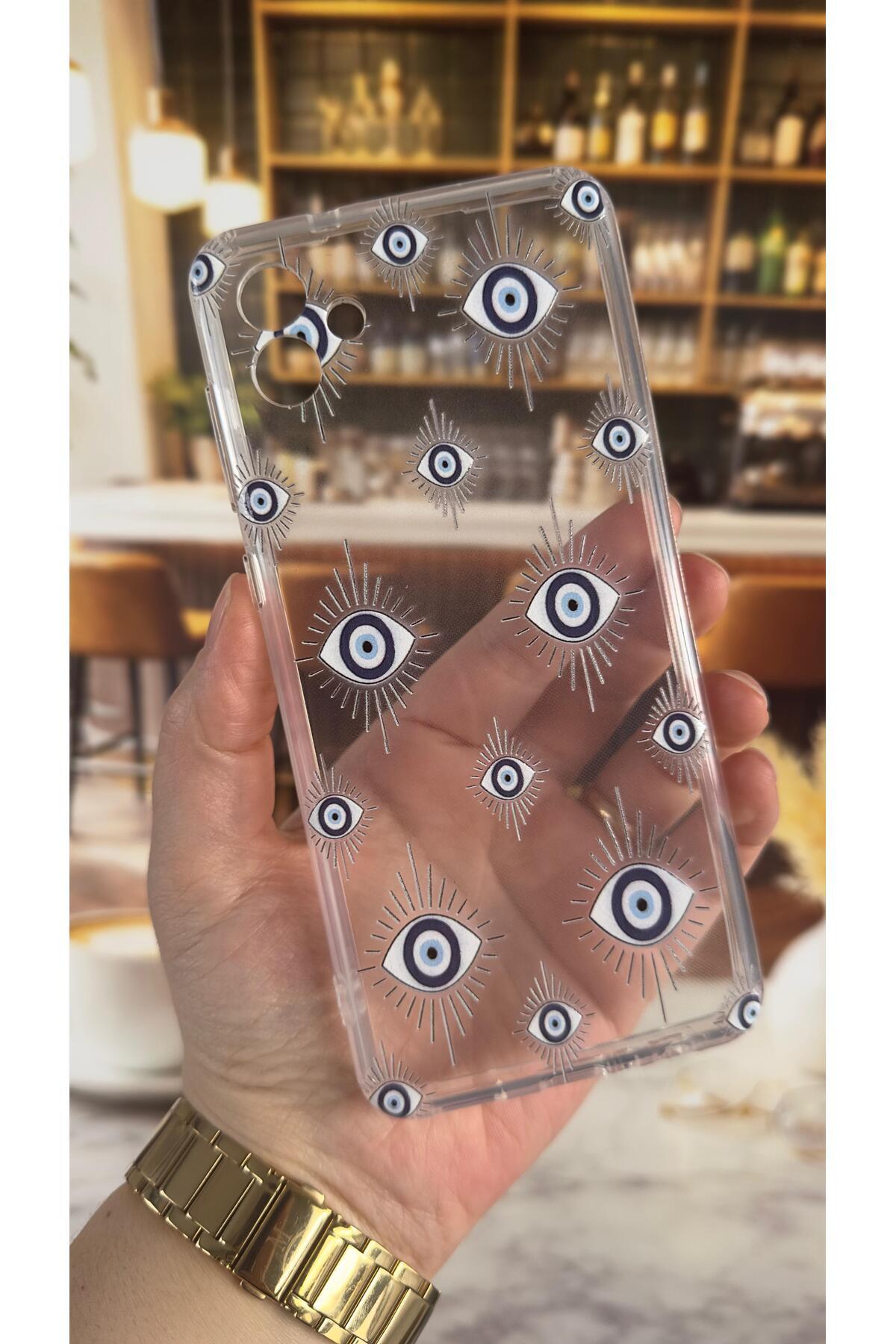 Samsung A04 Uyumlu Evıleye Desenli Şeffaf Darbe Emici Kamera Korumalı Clear Kılıf