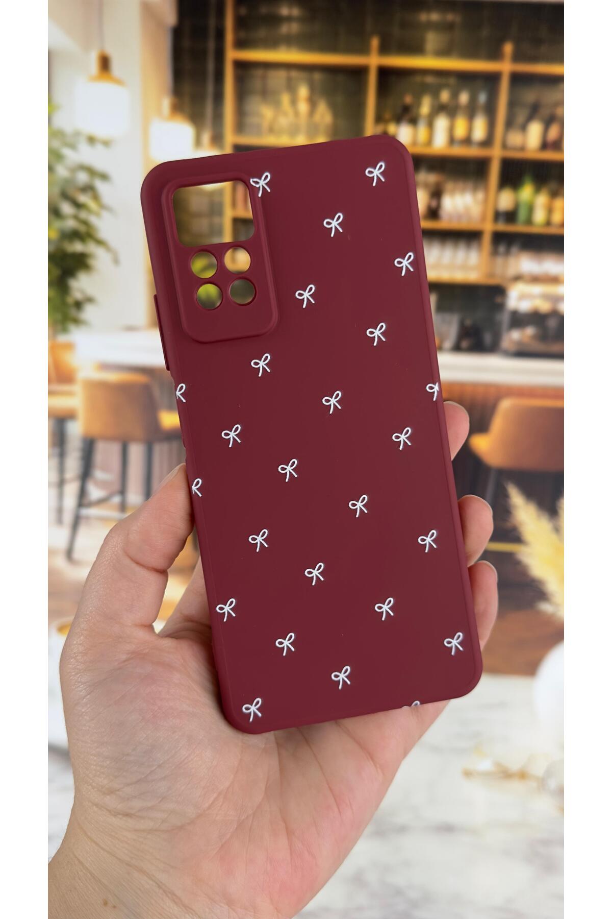 Redmi Note 11 Pro/Note 12 Pro 4G Uyumlu Beyaz Fiyonk Desenli Silikon Darbe Emici Rubber Kılıf