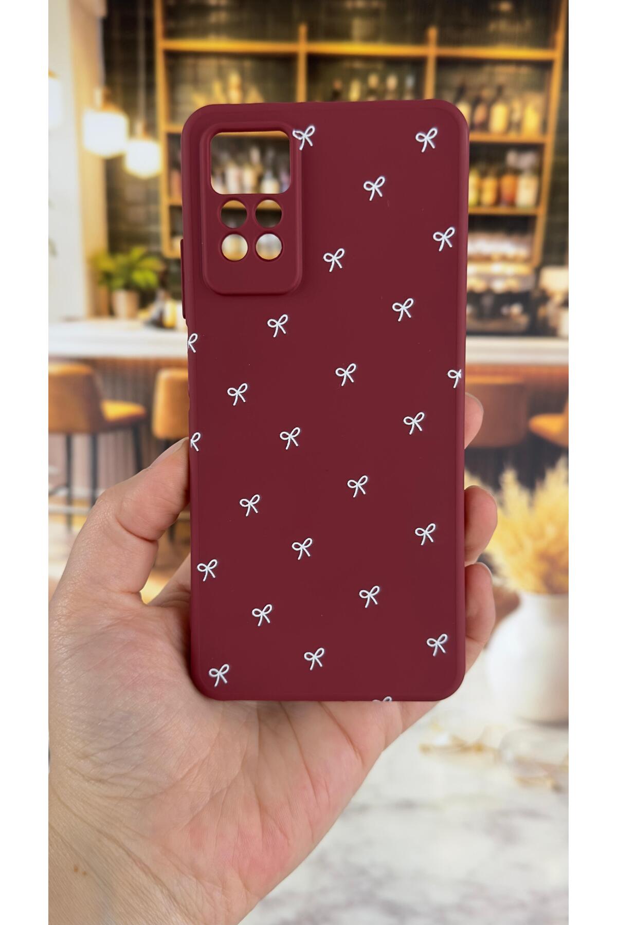 Redmi Note 11 Pro/Note 12 Pro 4G Uyumlu Beyaz Fiyonk Desenli Silikon Darbe Emici Rubber Kılıf