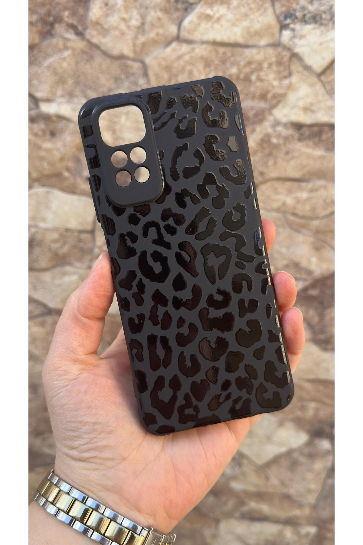 REDMİ NOTE 11/11S Uyumlu Leopar Desenli Silikon Darbe Emici Klasik Korumalı Rubber Kılıf