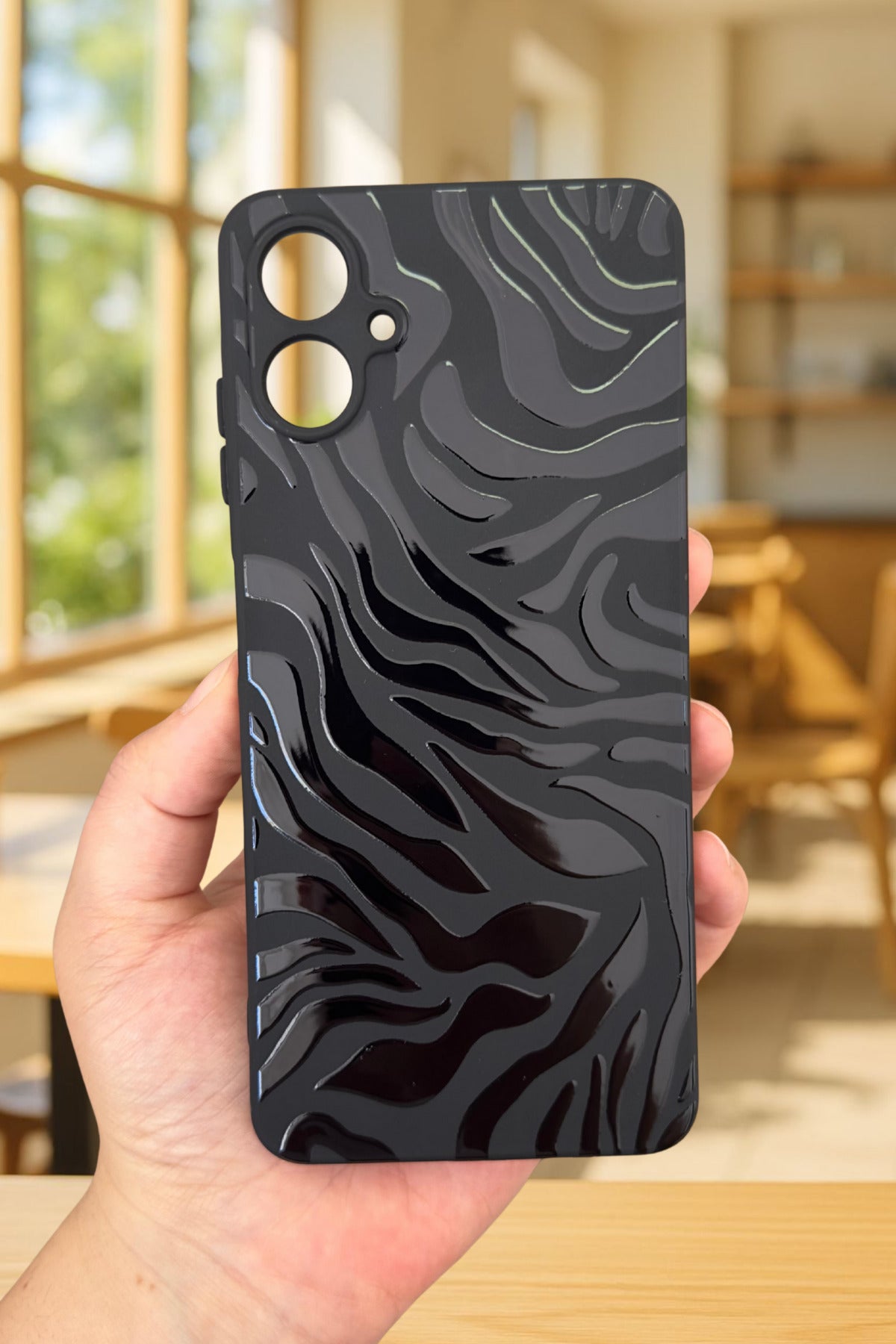 Samsung Galaxy A07 Uyumlu Zebra Desenli Silikon Darbe Emici Klasik Korumalı Rubber Kılıf