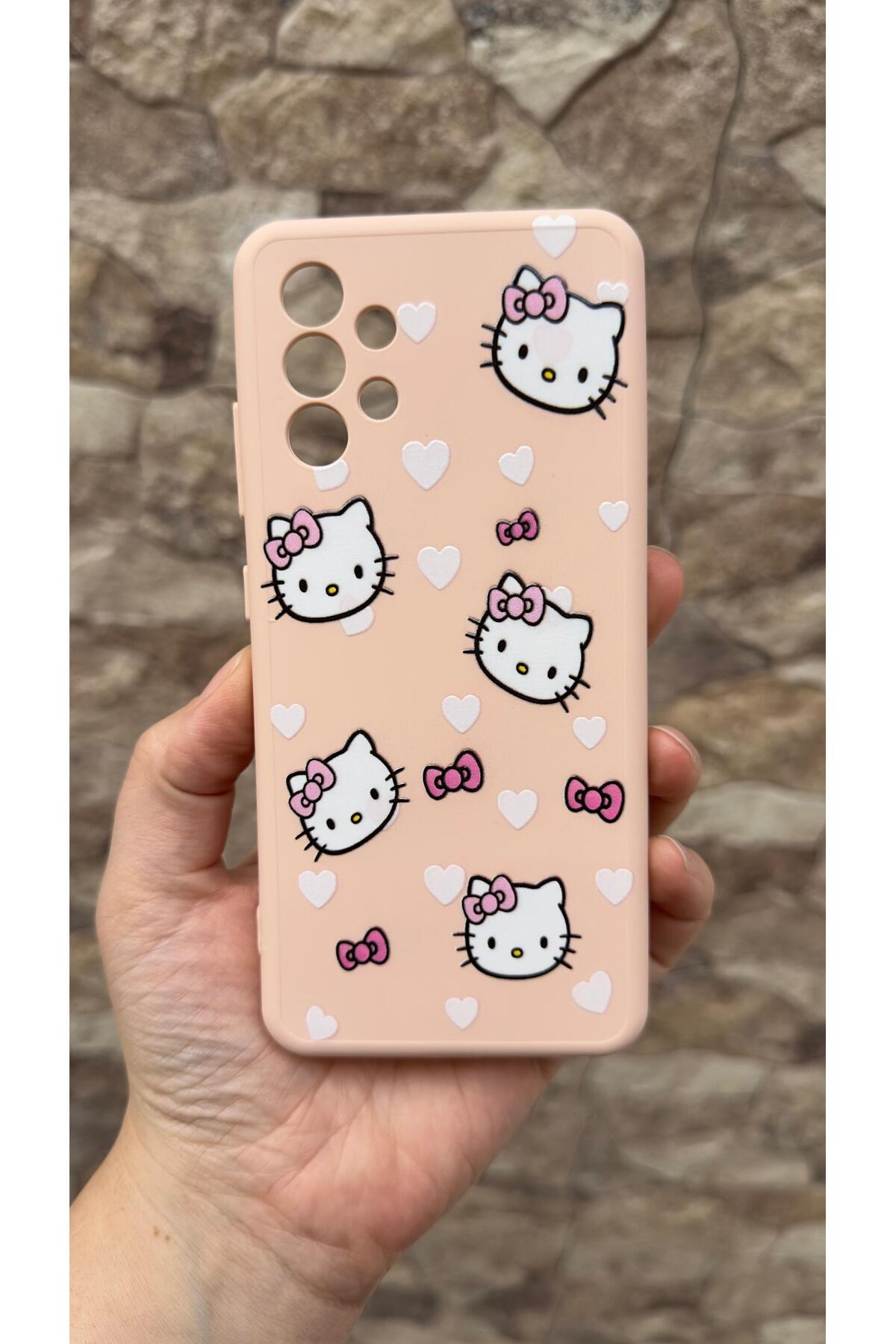 Samsung Galaxy A32 Uyumlu Hello Kity Silikon Darbe Emici Klasik Korumalı Rubber Kılıf