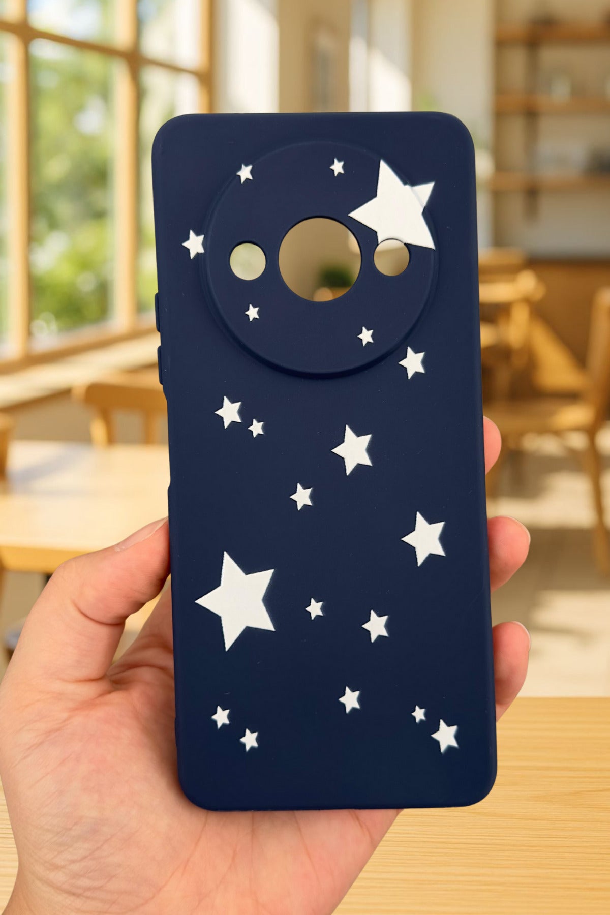 Xiaomi Redmi A3 Uyumlu Mini Yıldız Desenli Silikon Darbe Emici Klasik Korumalı Rubber Kılıf