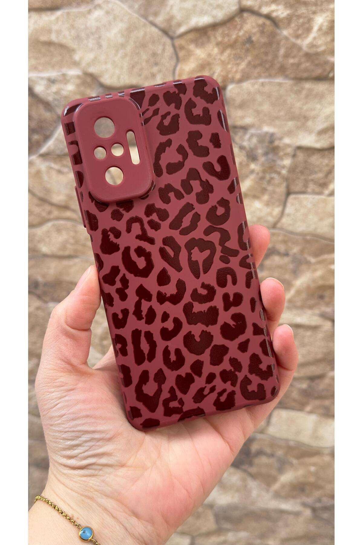 Redmi Note 10 Pro Uyumlu Leopar Desenli Silikon Darbe Emici Klasik Korumalı Rubber Kılıf