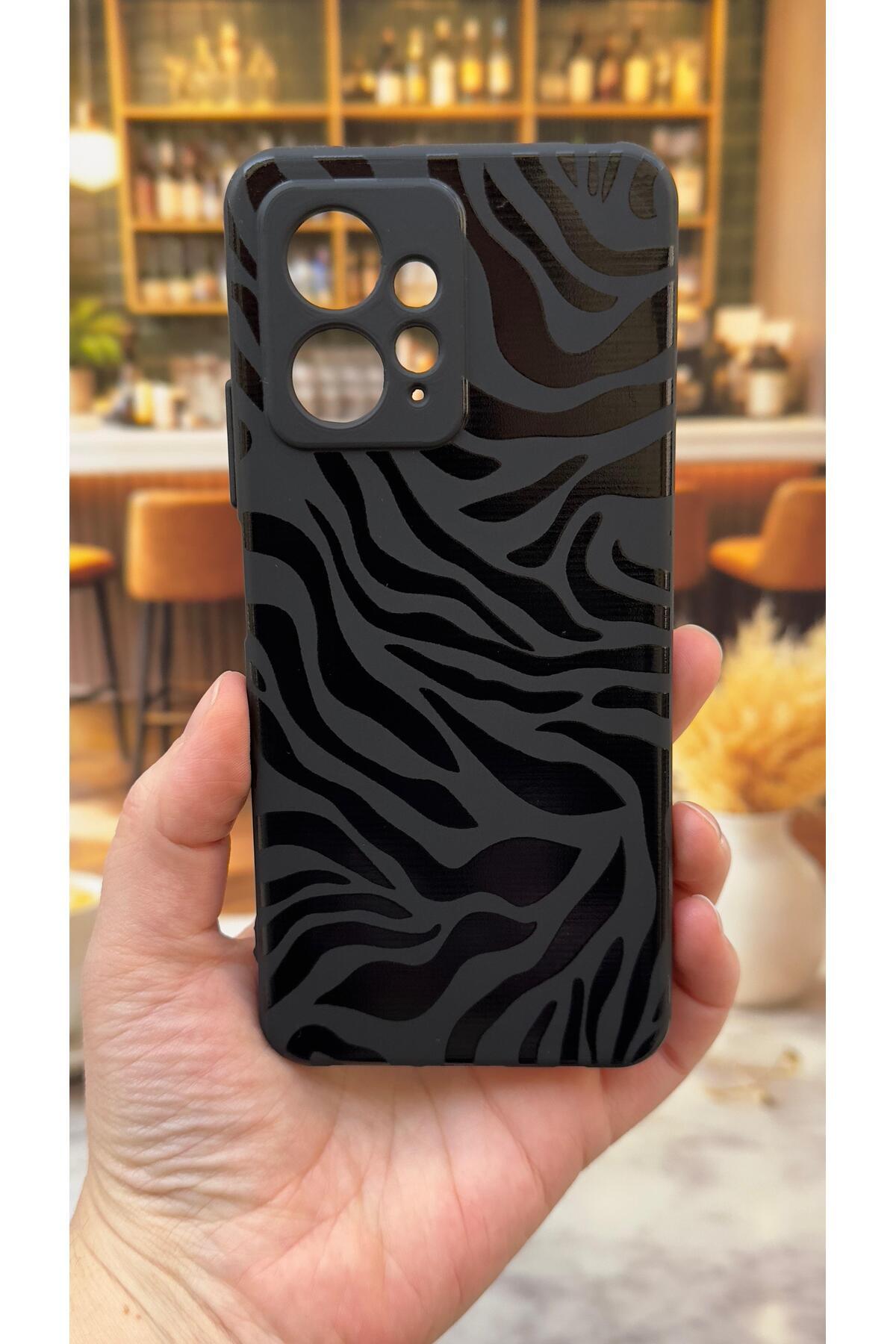 Xiaomi Redmi Note 12 Uyumlu Zebra Desenli Silikon Darbe Emici Klasik Korumalı Rubber Kılıf