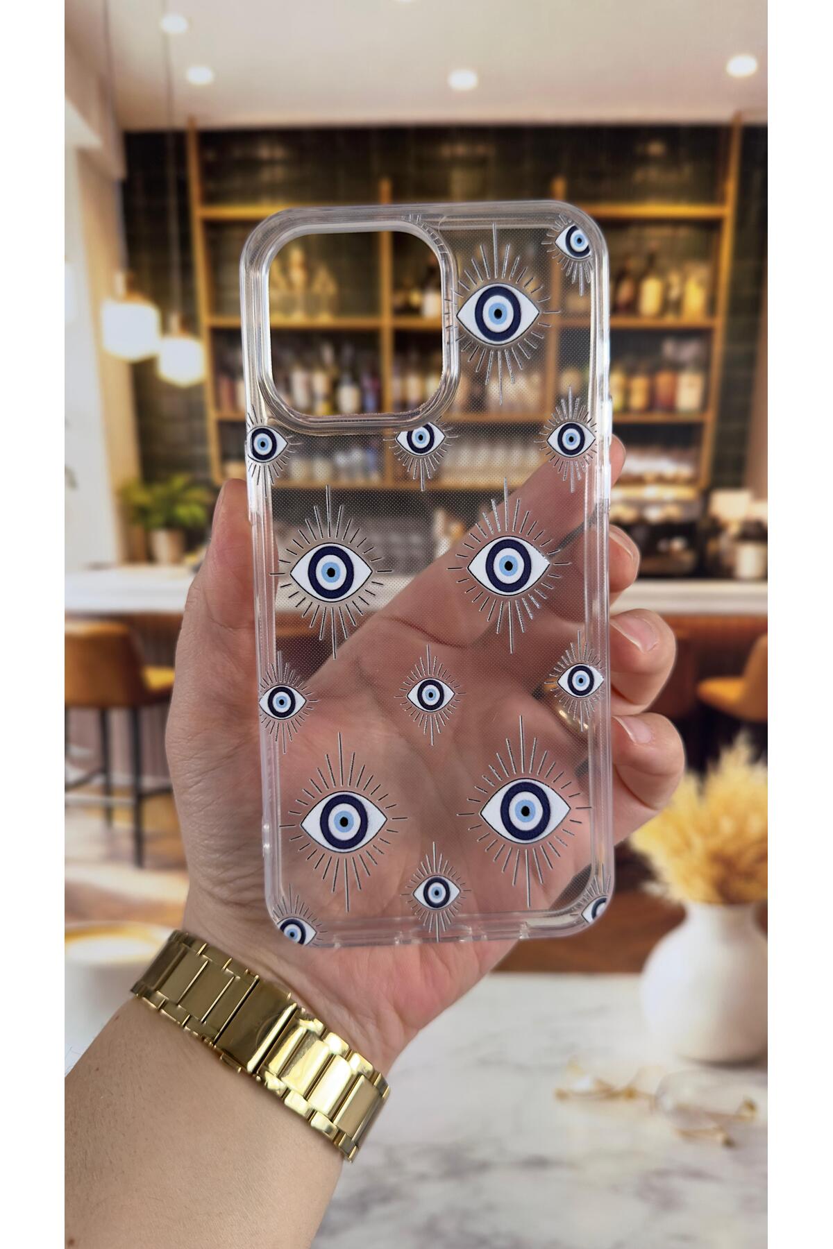 Iphone 15 Pro Max Uyumlu Evıleye Desenli Şeffaf Darbe Emici Kamera Korumalı Clear Kılıf