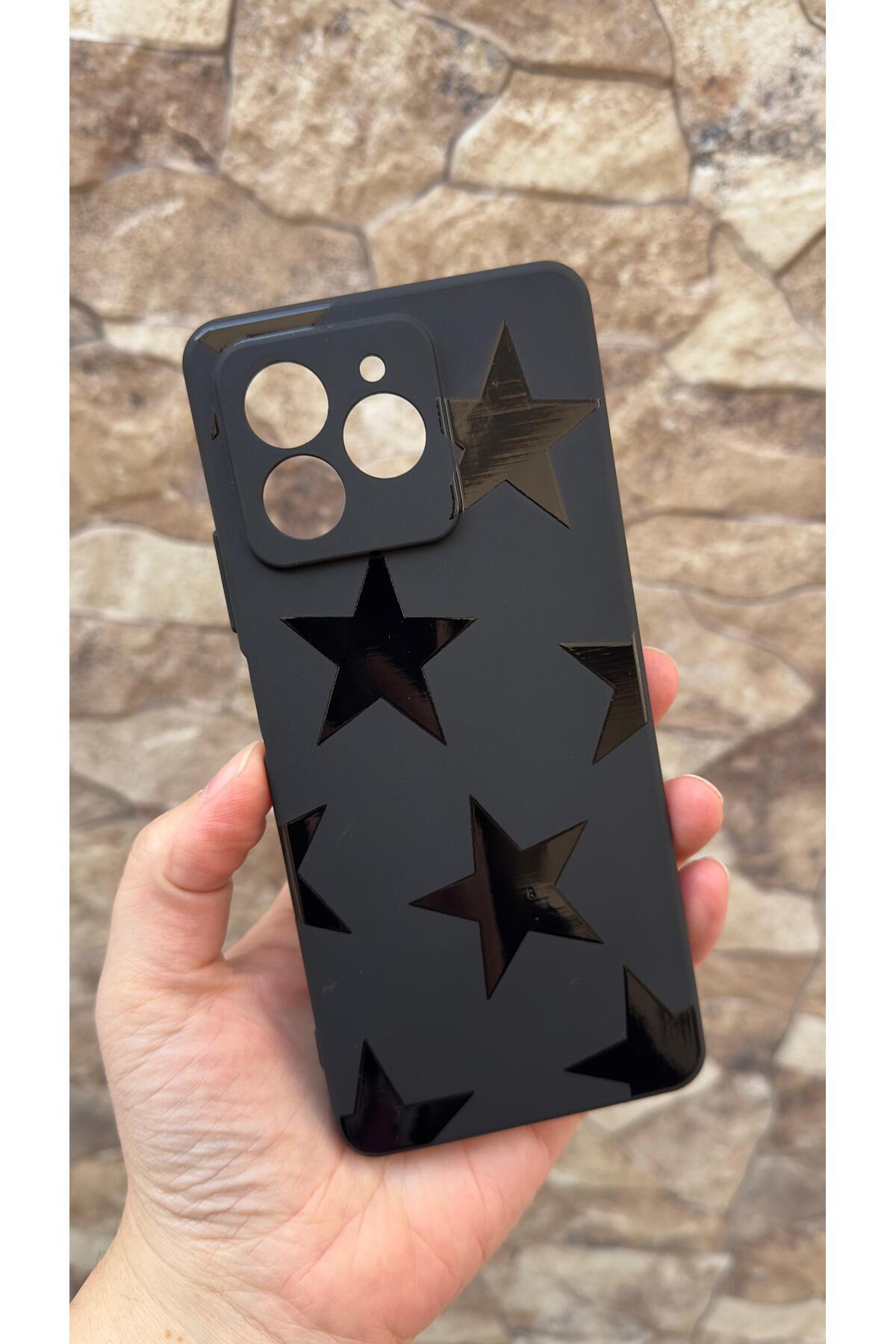 Omix X7 Uyumlu Star Desenli Silikon Darbe Emici Klasik Korumalı Rubber Kılıf 277