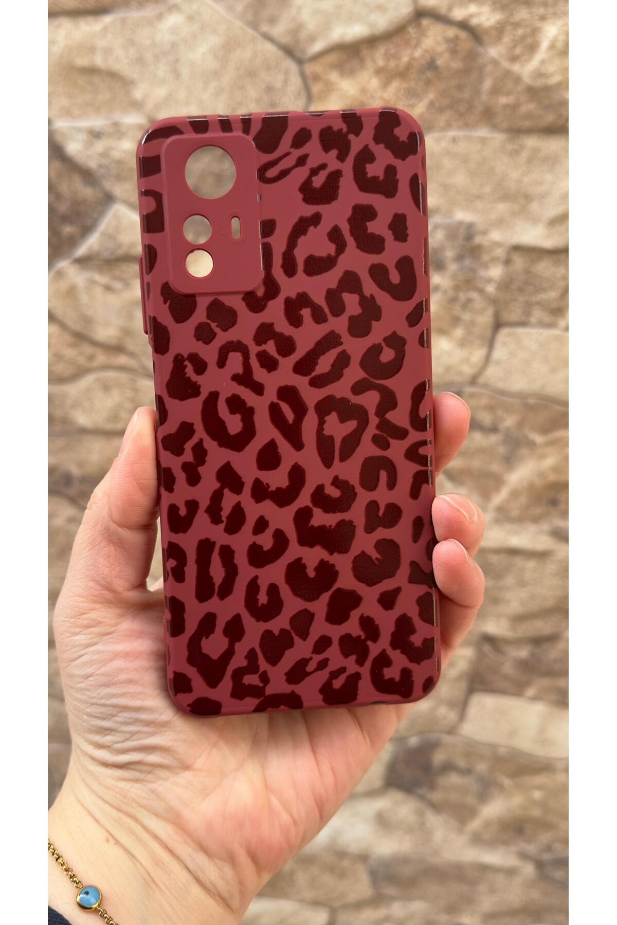 Redmi Note 12S Uyumlu Leopar Desenli Silikon Darbe Emici Klasik Korumalı Rubber Kılıf