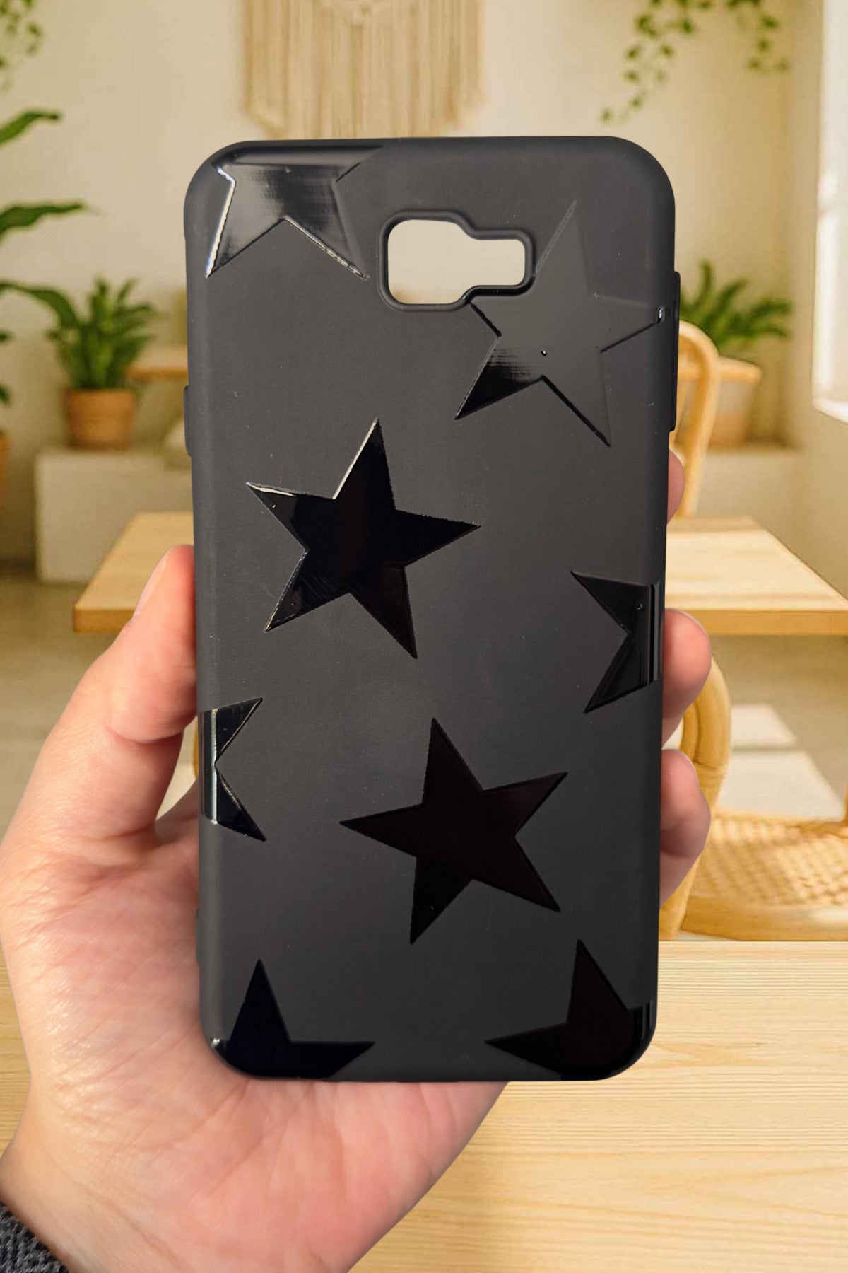 Samsung Galaxy J7 Prime Uyumlu Star Desenli Silikon Darbe Emici Rubber Kılıf