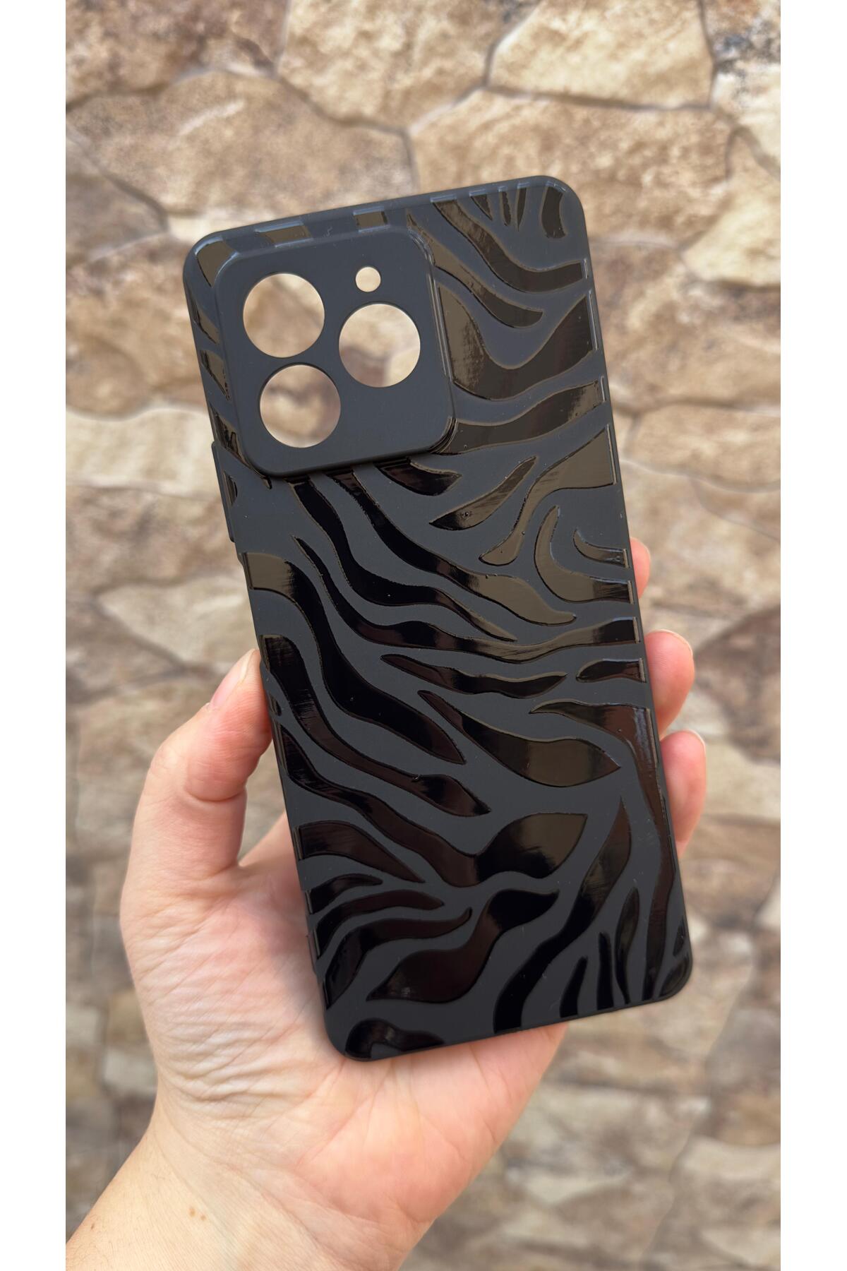 Omix X7 Uyumlu Zebra Desenli Silikon Darbe Emici Klasik Korumalı Rubber Kılıf