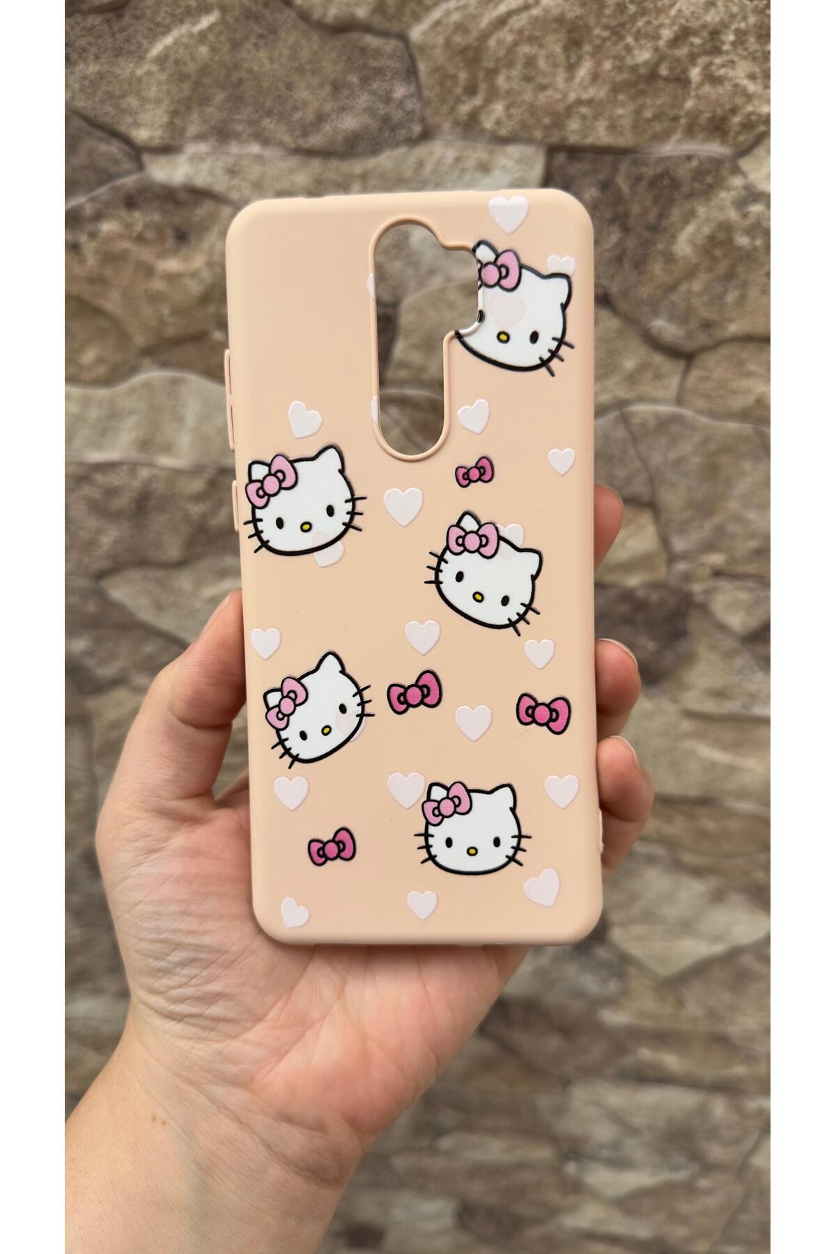 Xiaomi Redmi Note 8 Pro Uyumlu Hello Kity Silikon Darbe Emici Klasik Korumalı Rubber Kılıf
