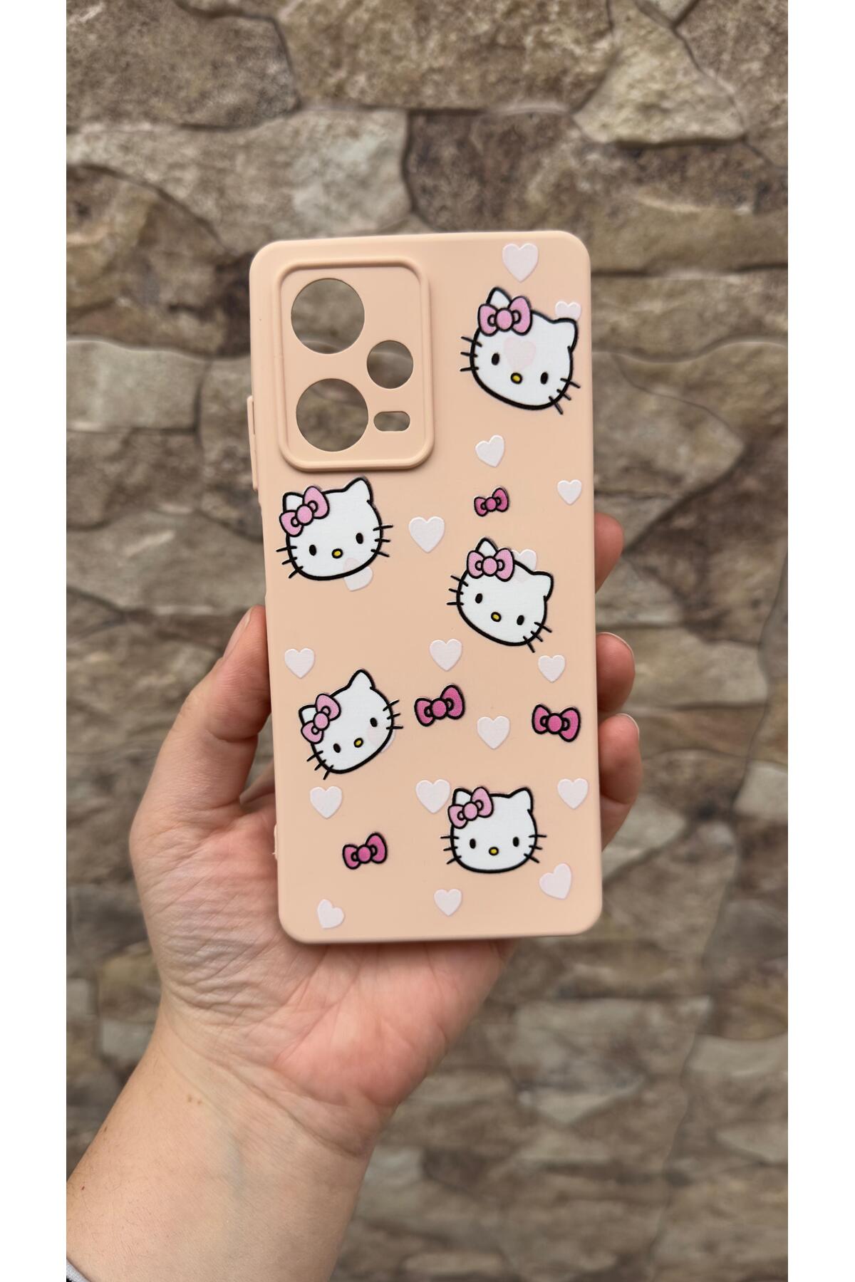 Xiaomi Redmi Note 12 Pro 5G Uyumlu Hello Kity Silikon Darbe Emici Klasik Korumalı Rubber Kılıf