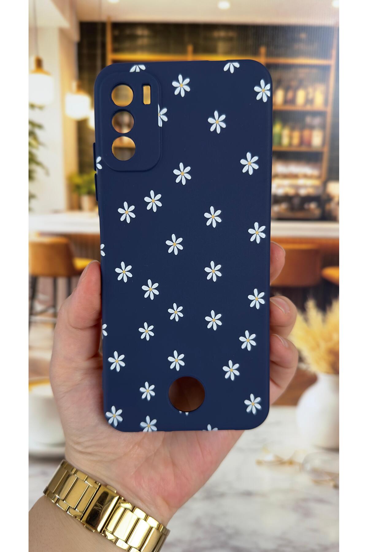 REEDER S19 MAX PRO S Uyumlu Mini Papatya Desenli Silikon Darbe Emici Klasik Korumalı Rubber Kılıf