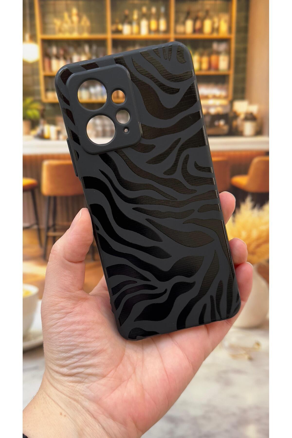 Xiaomi Redmi Note 12 Uyumlu Zebra Desenli Silikon Darbe Emici Klasik Korumalı Rubber Kılıf