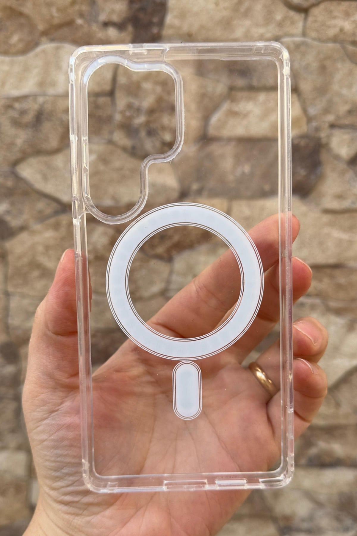 Samsung S25 Ultra Uyumlu Kamera Çıkıntılı Şeffaf Magsafe Wireless Kablosuz Şarj Destekli V-Mags