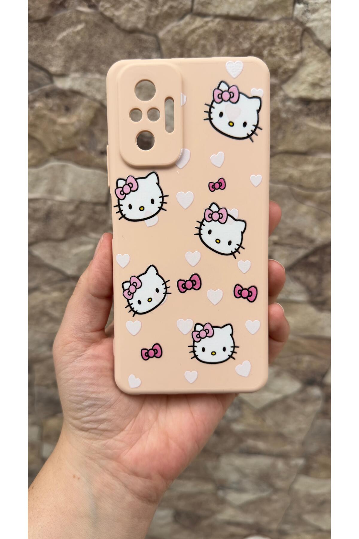 Xiaomi Redmi Note 1O Pro Uyumlu Hello Kity Silikon Darbe Emici Klasik Korumalı Rubber Kılıf