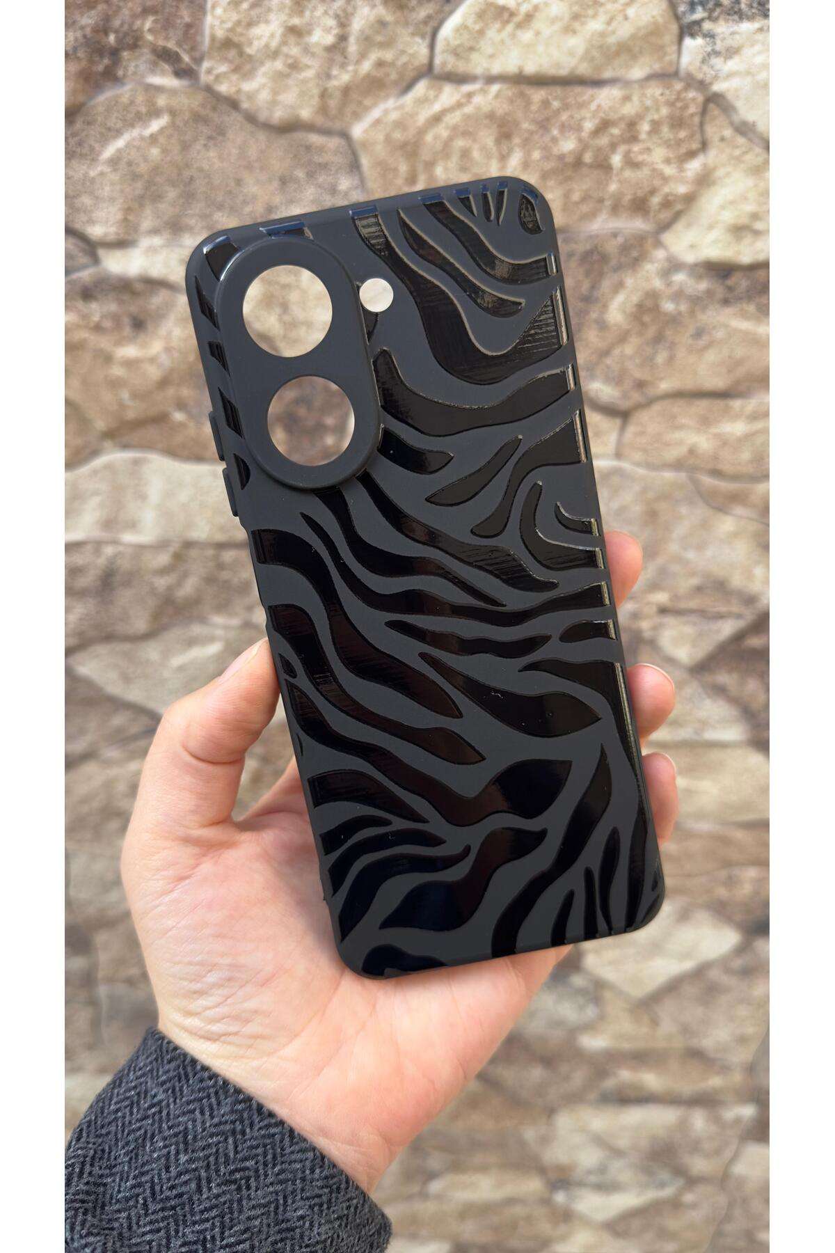 Redmi A5 Uyumlu Zebra Desenli Silikon Darbe Emici Klasik Korumalı Rubber Kılıf