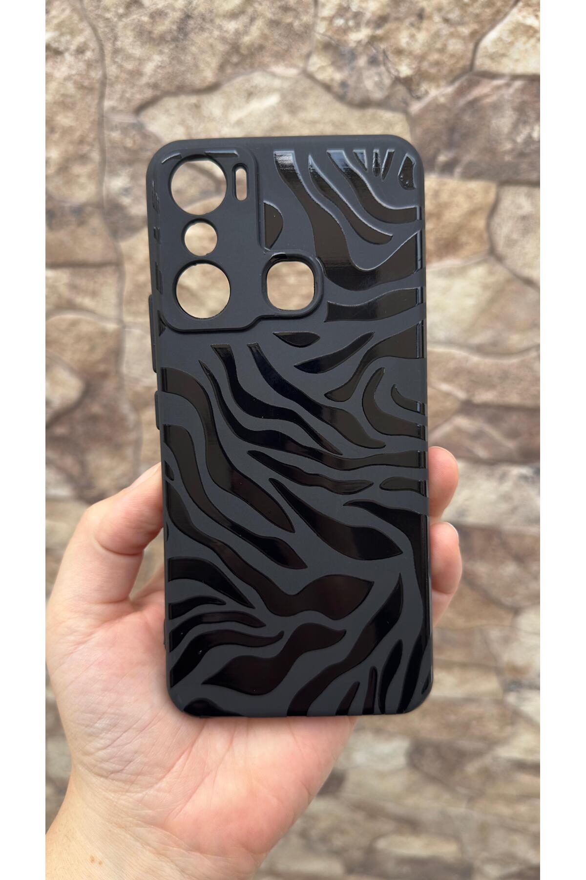 İNFİNİX HOT 20İ Uyumlu Zebra Desenli Silikon Darbe Emici Rubber Kılıf