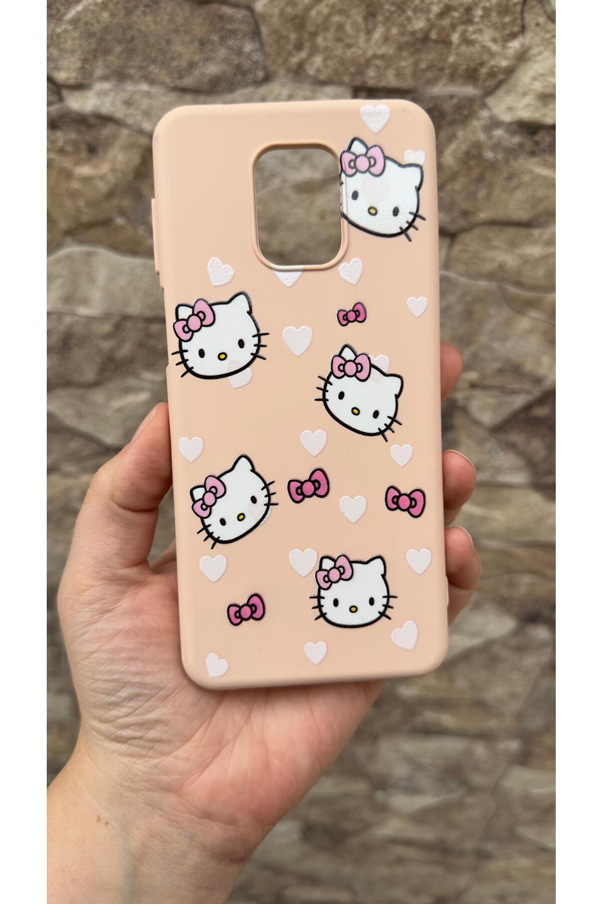 Redmi Note 9 Pro/9S Uyumlu Hello Kity Silikon Darbe Emici Klasik Korumalı Rubber Kılıf
