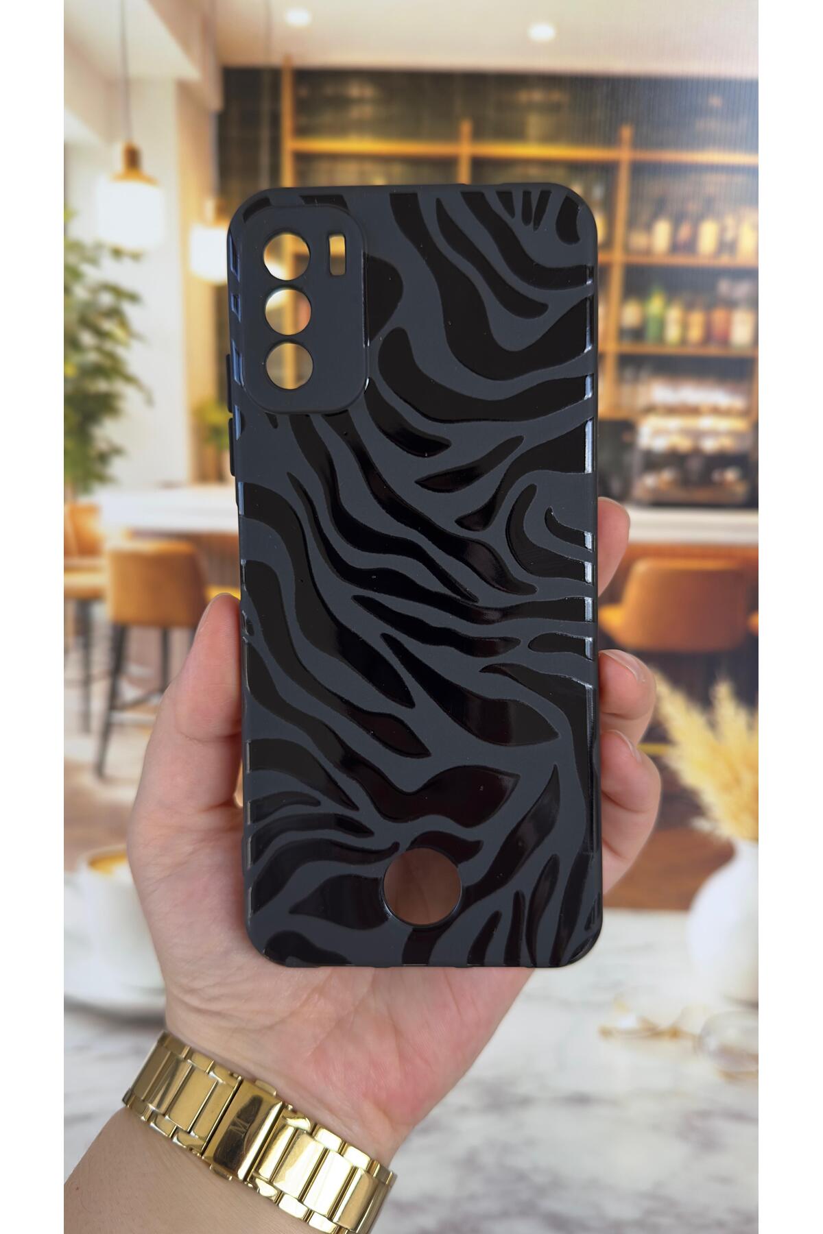 REEDER S19 MAX PRO S Uyumlu Zebra Desenli Silikon Darbe Emici Klasik Korumalı Rubber Kılıf