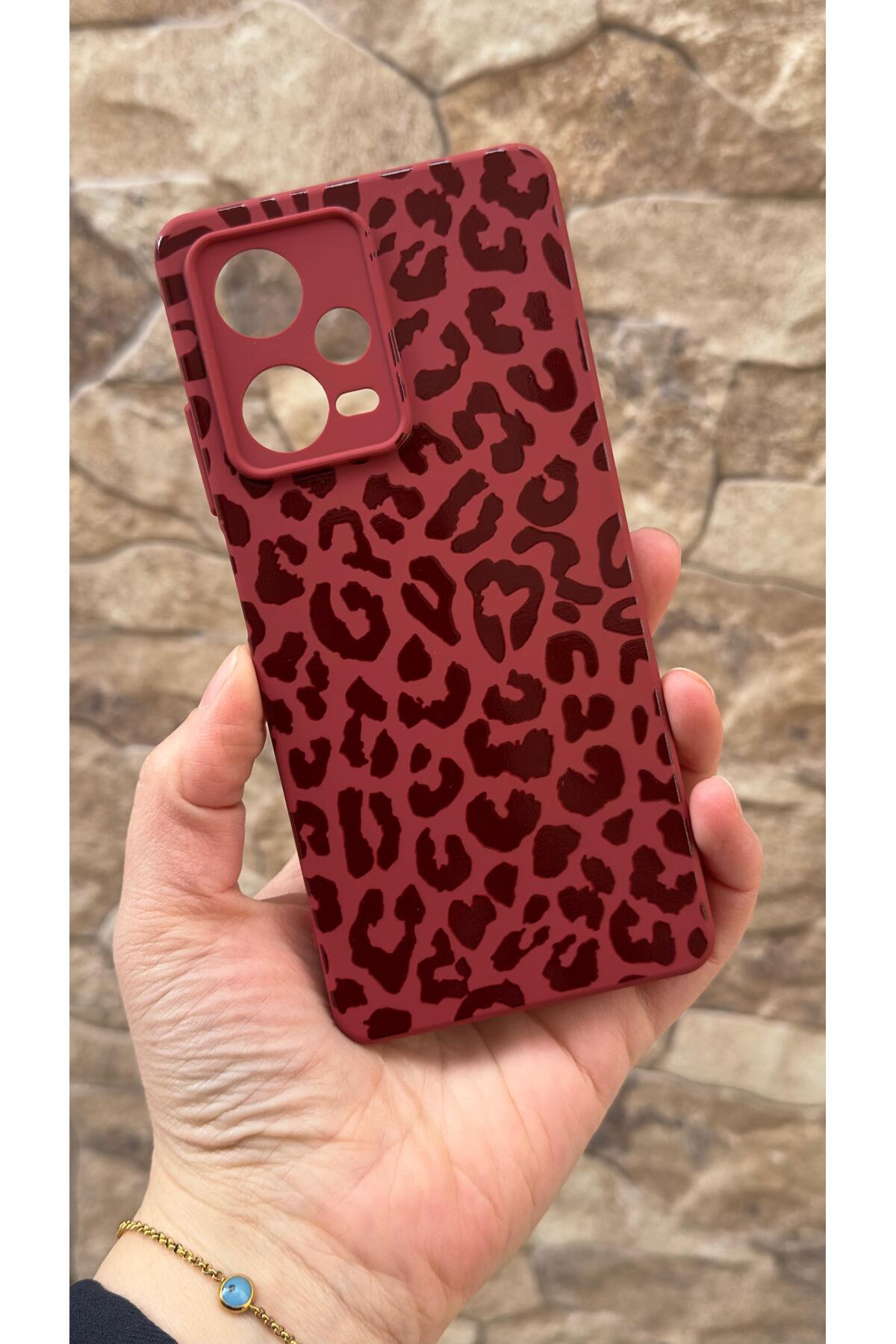 Redmi Note 12 Pro 5G Uyumlu Leopar Desenli Silikon Darbe Emici Klasik Korumalı Rubber Kılıf