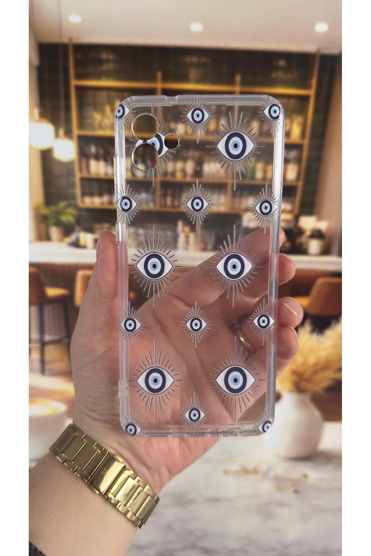 Samsung A04 Uyumlu Evıleye Desenli Şeffaf Darbe Emici Kamera Korumalı Clear Kılıf