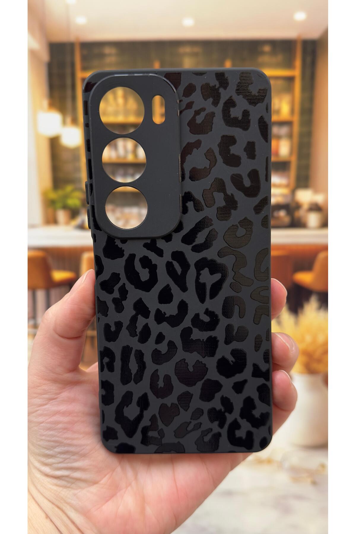 VİVO Y19S Uyumlu Leopar Desenli Silikon Darbe Emici Klasik Korumalı Rubber Kılıf