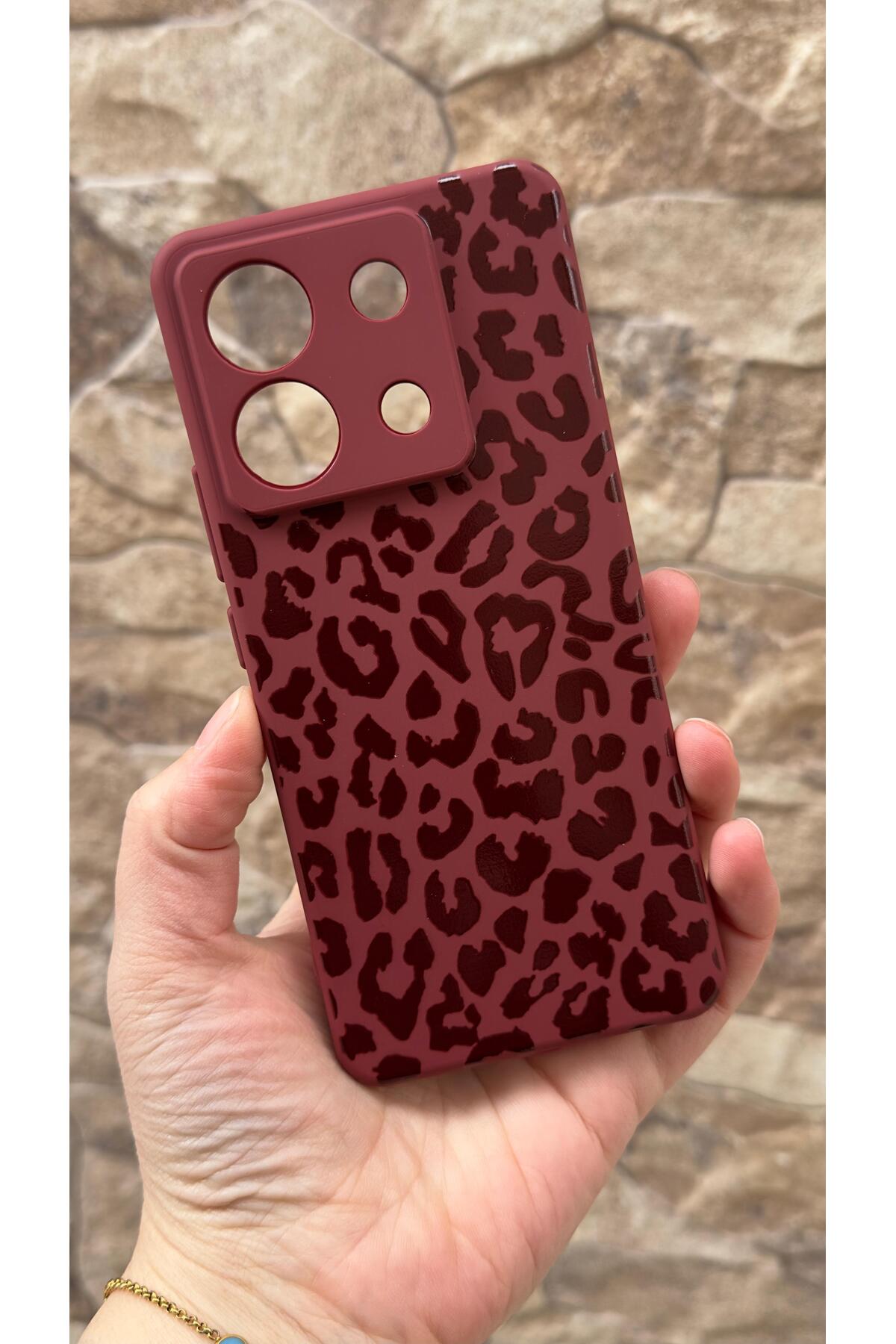 Redmi Note 13 Pro 5G Uyumlu Leopar Desenli Silikon Darbe Emici Klasik Korumalı Rubber Kılıf